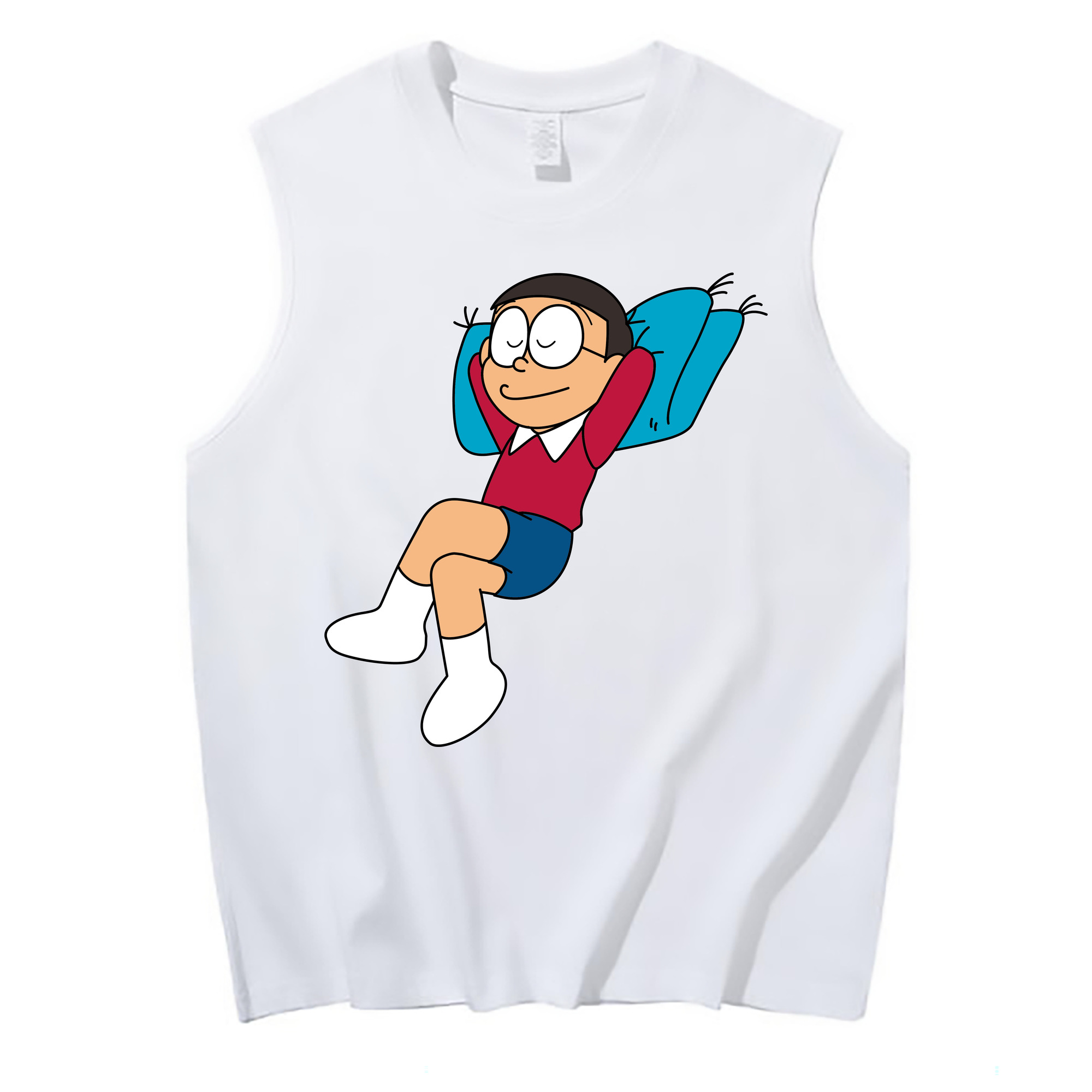 （画像用） ドラえもん 野比 のび太 Doraemon Nobita Nobi コットン100％タンクトップ（フロントプリント）