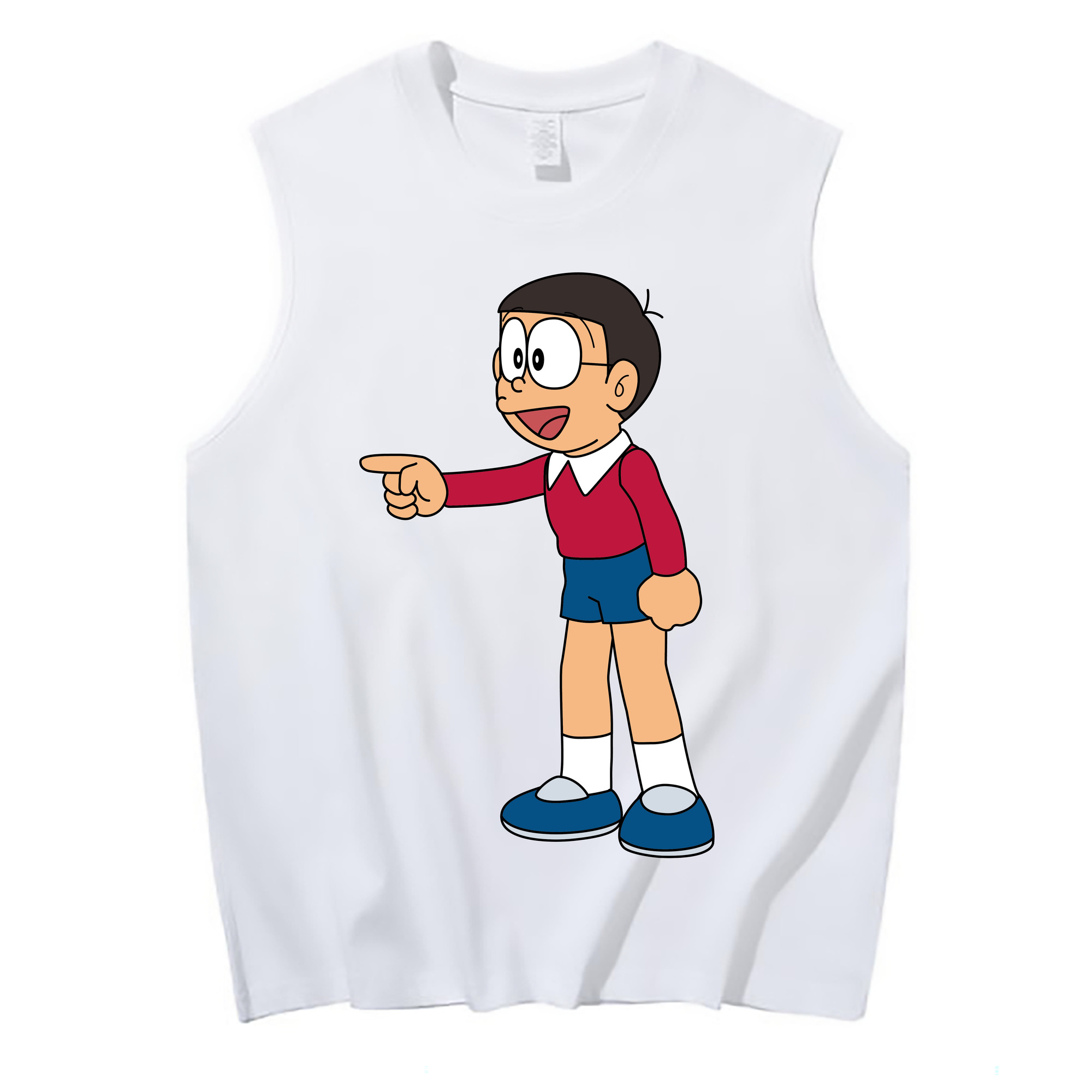 （画像用） ドラえもん 野比 のび太 Doraemon Nobita Nobi コットン100％タンクトップ（フロントプリント）