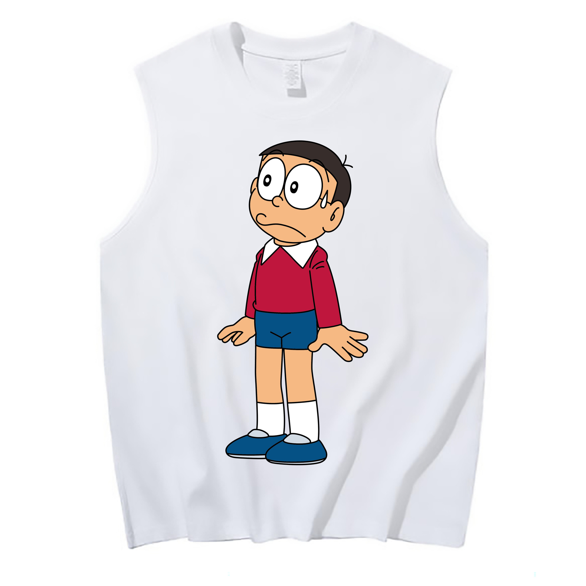 （画像用） ドラえもん 野比 のび太 Doraemon Nobita Nobi コットン100％タンクトップ（フロントプリント）