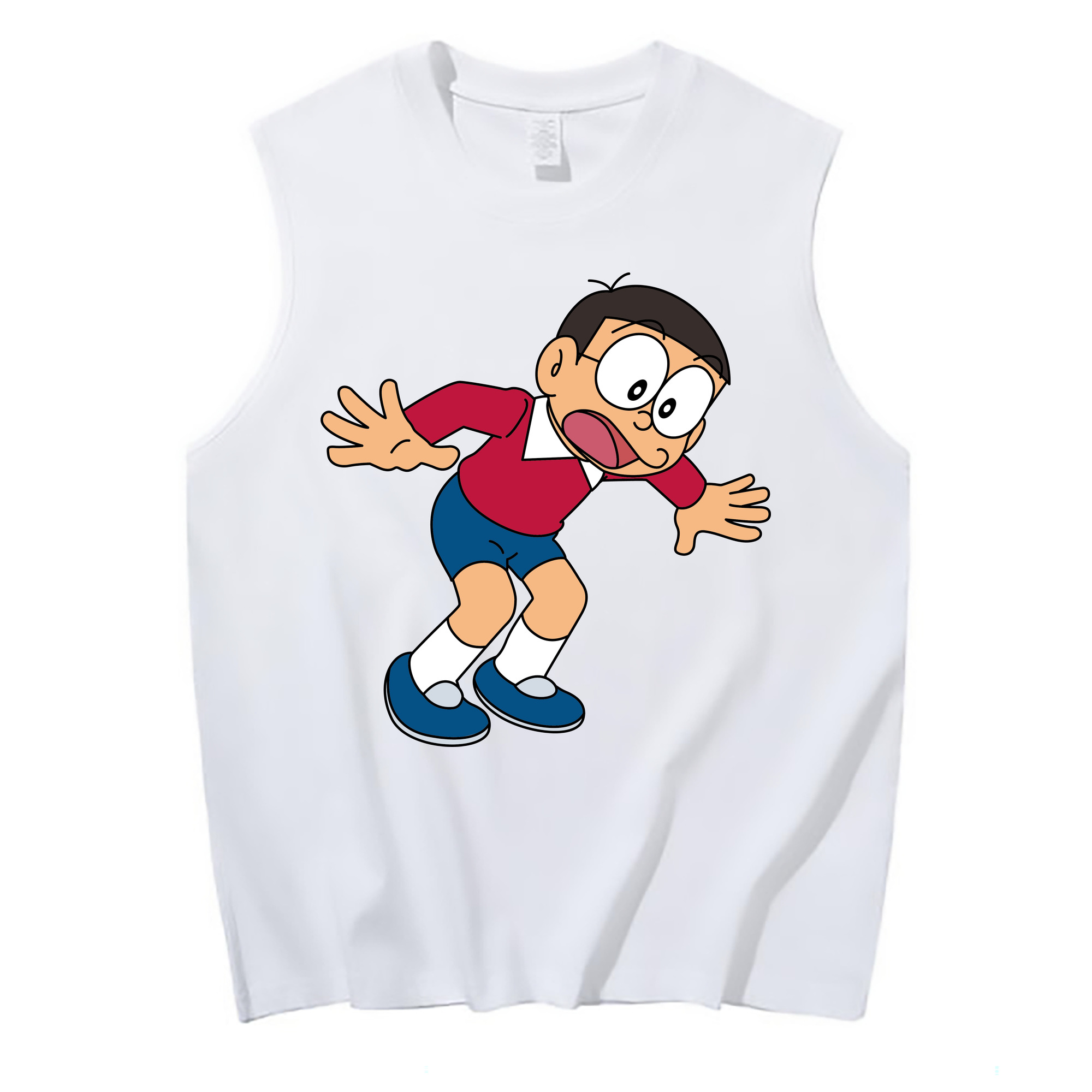 （画像用） ドラえもん 野比 のび太 Doraemon Nobita Nobi コットン100％タンクトップ（フロントプリント）