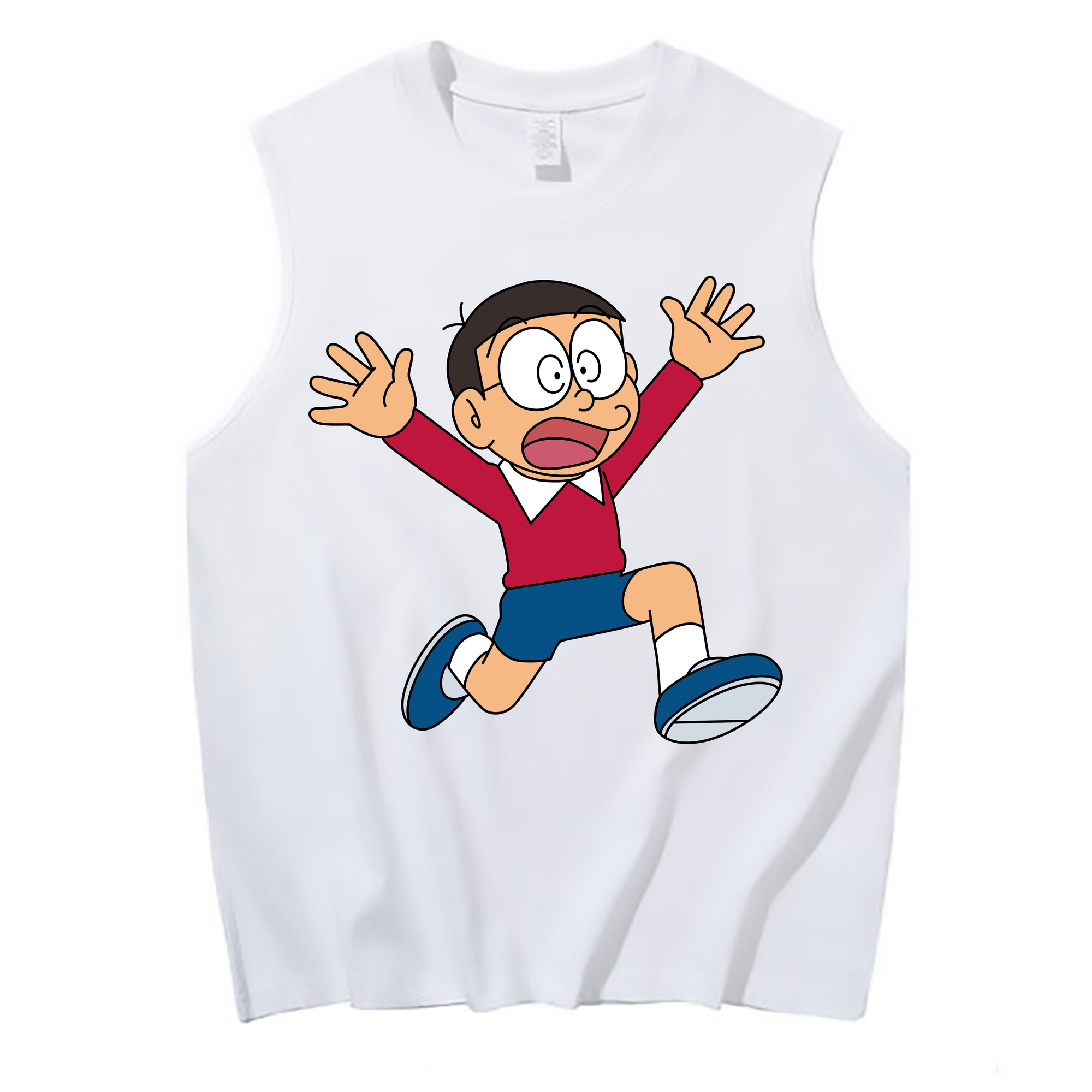 （画像用） ドラえもん 野比 のび太 Doraemon Nobita Nobi コットン100％タンクトップ（フロントプリント）