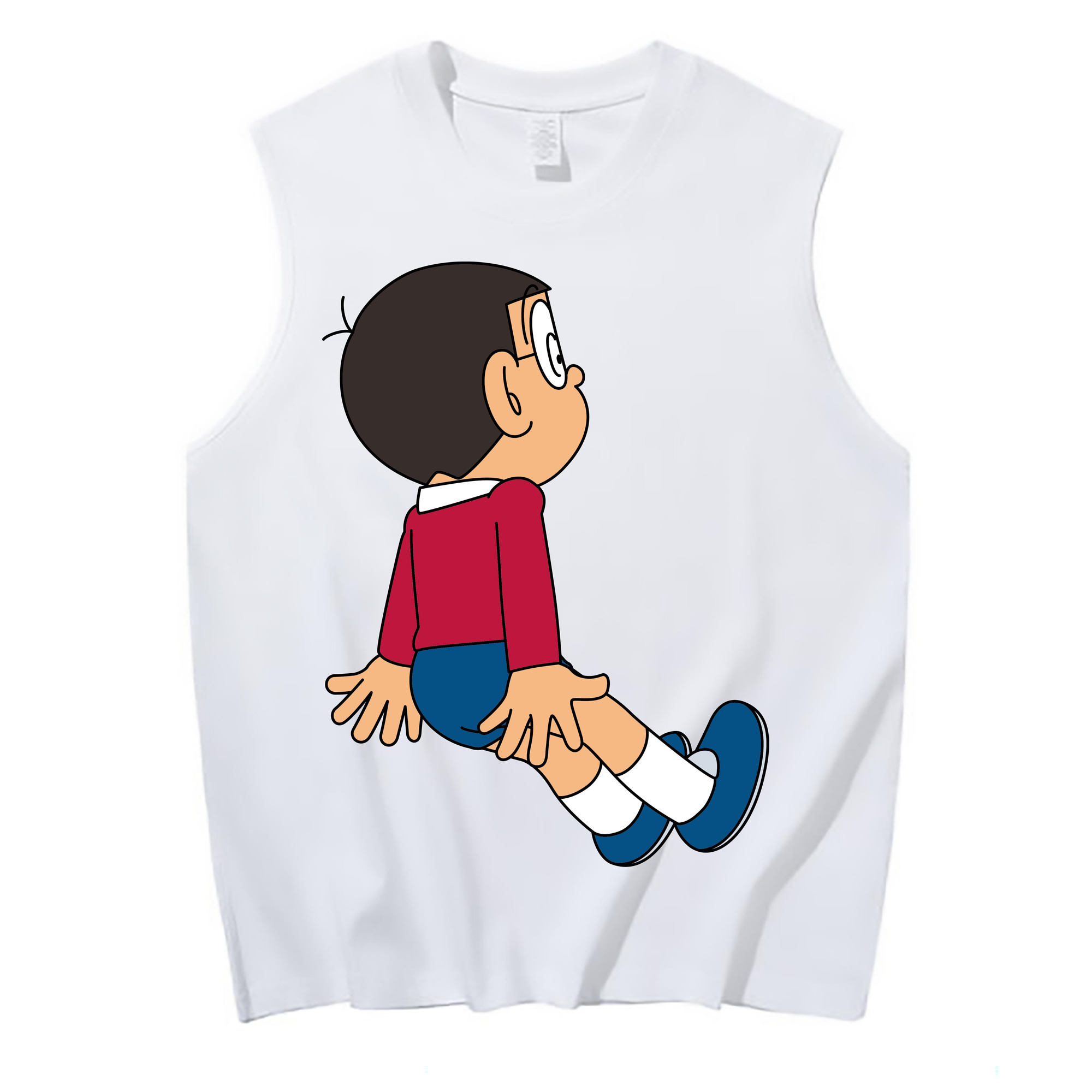 （画像用） ドラえもん 野比 のび太 Doraemon Nobita Nobi コットン100％タンクトップ（フロントプリント）