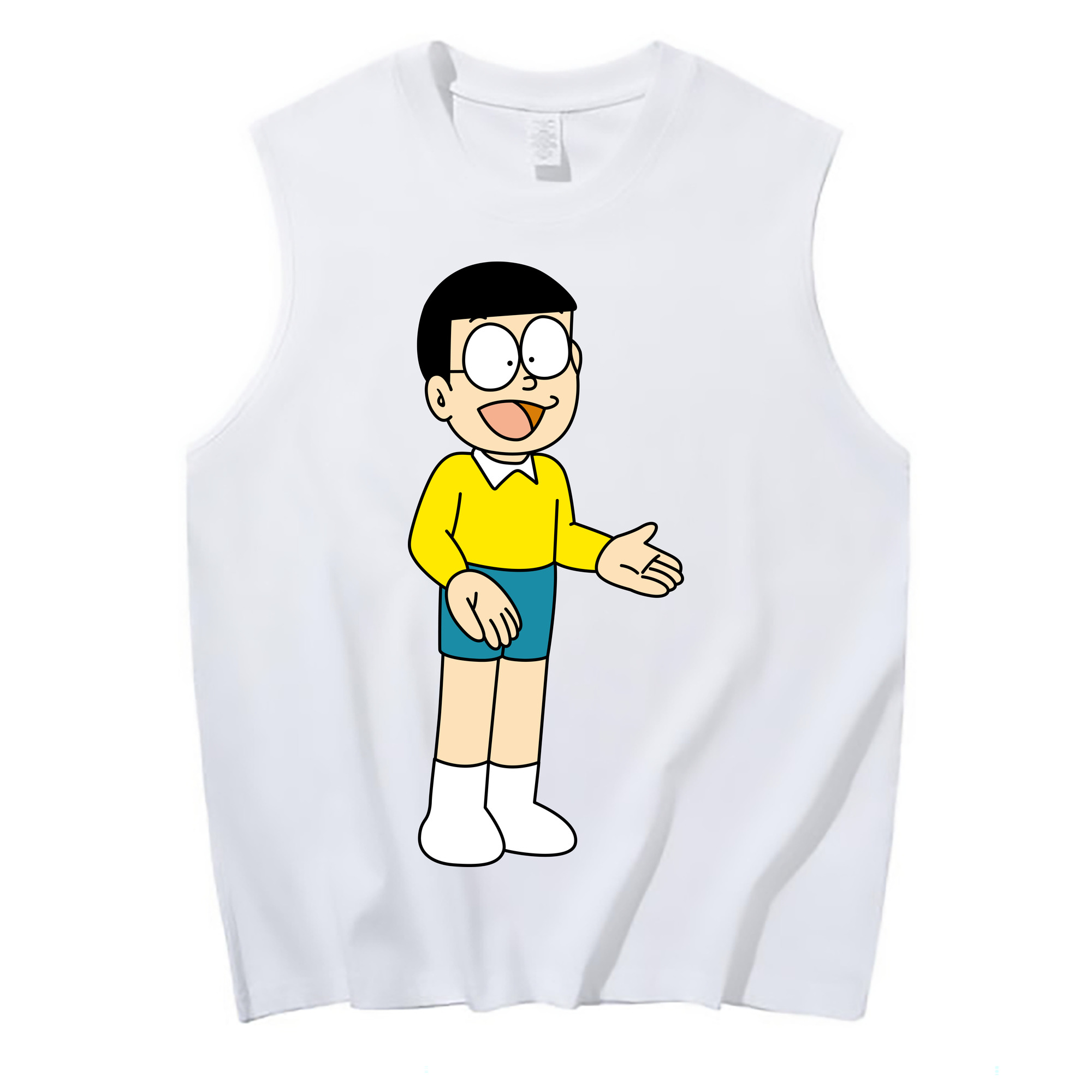 （画像用） ドラえもん 野比 のび太 Doraemon Nobita Nobi コットン100％タンクトップ（フロントプリント）