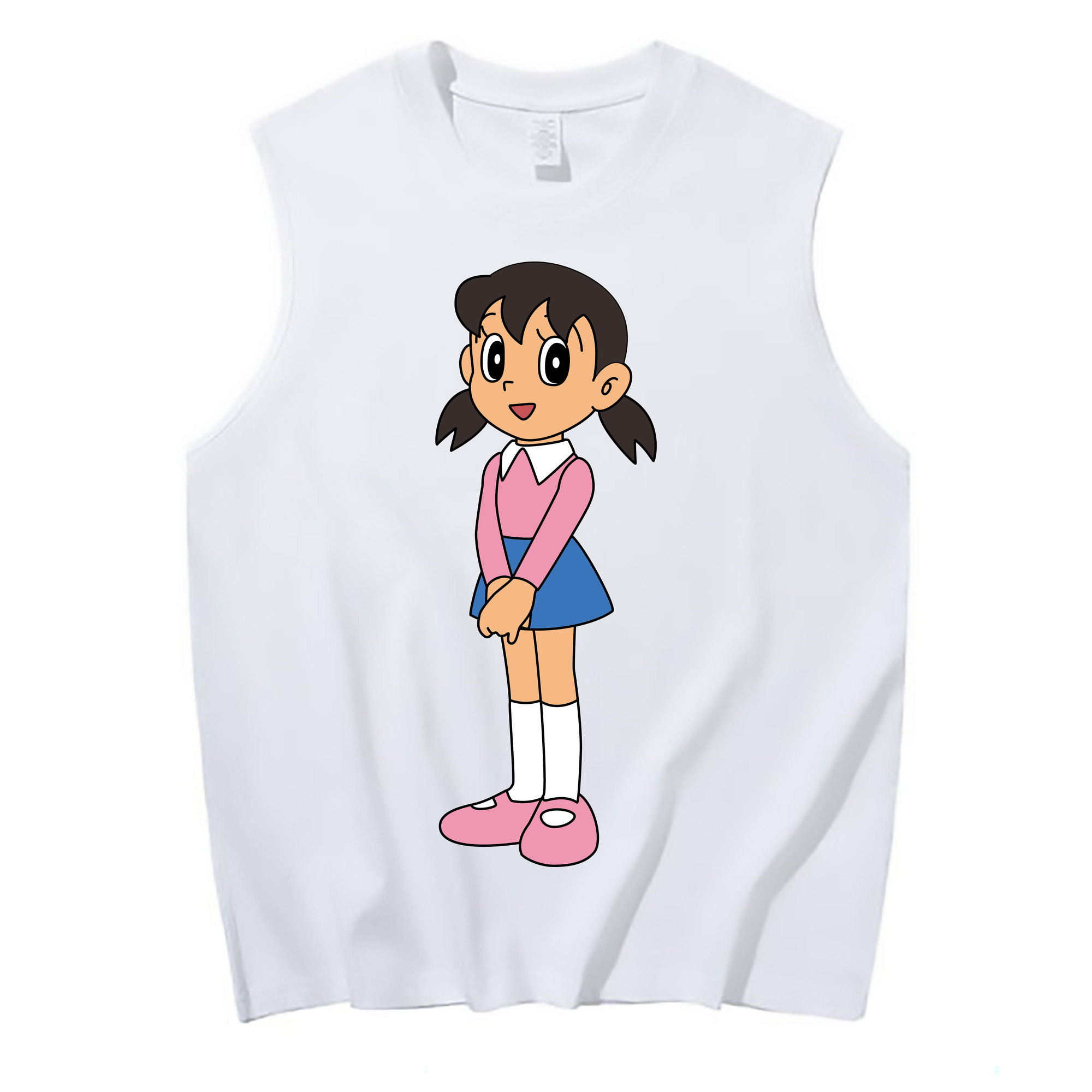 （画像用） ドラえもん みなもと しずか Doraemon Shizuka Minamoto コットン100％タンクトップ（フロントプリント）