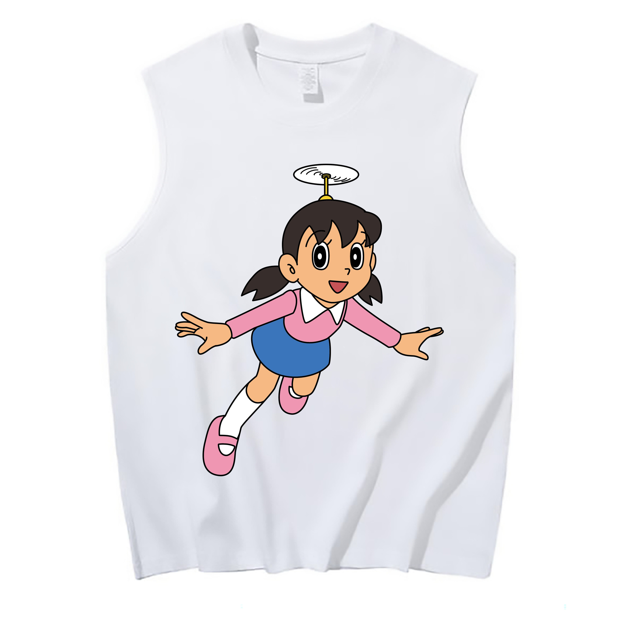 （画像用） ドラえもん みなもと しずか Doraemon Shizuka Minamoto コットン100％タンクトップ（フロントプリント）