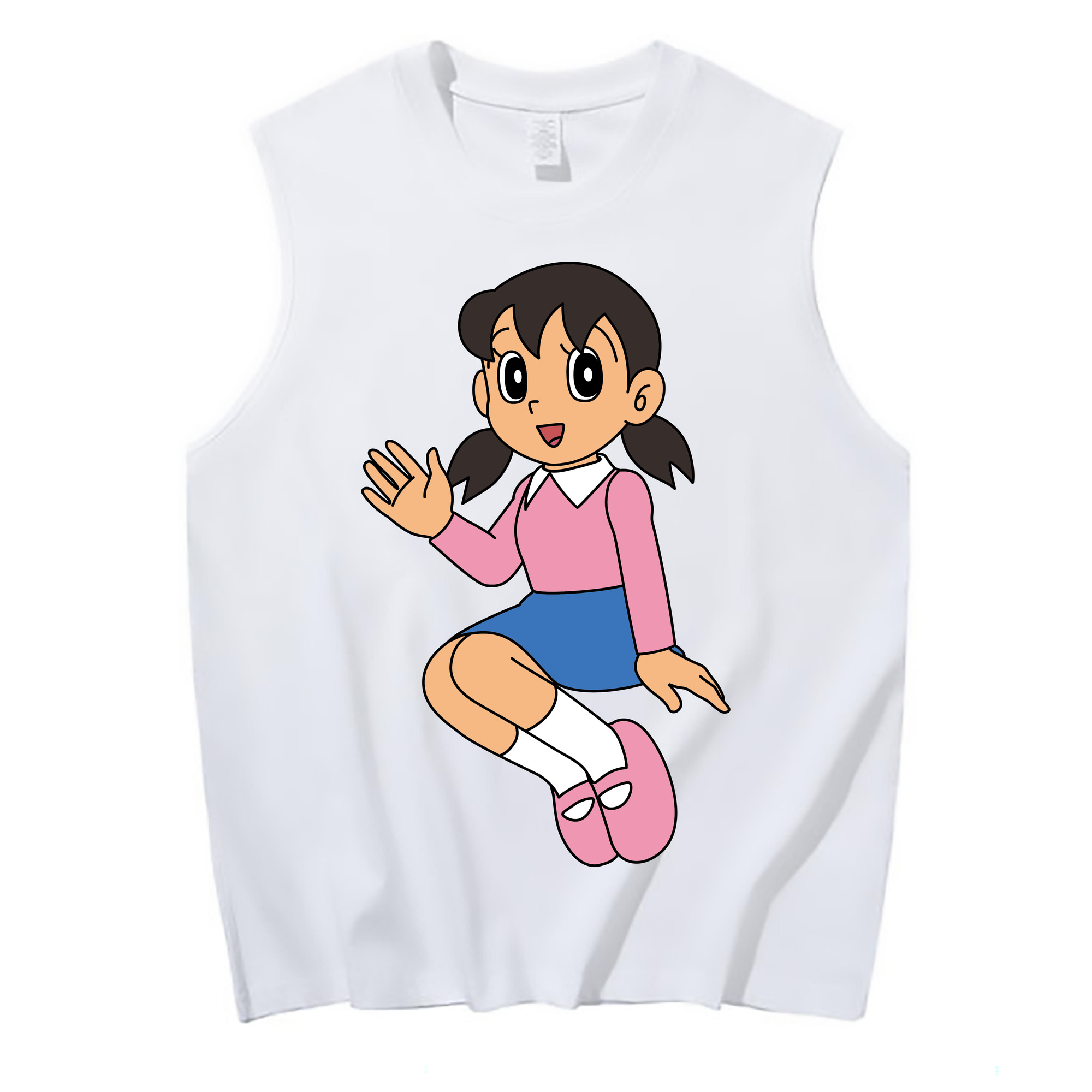 （画像用） ドラえもん みなもと しずか Doraemon Shizuka Minamoto コットン100％タンクトップ（フロントプリント）