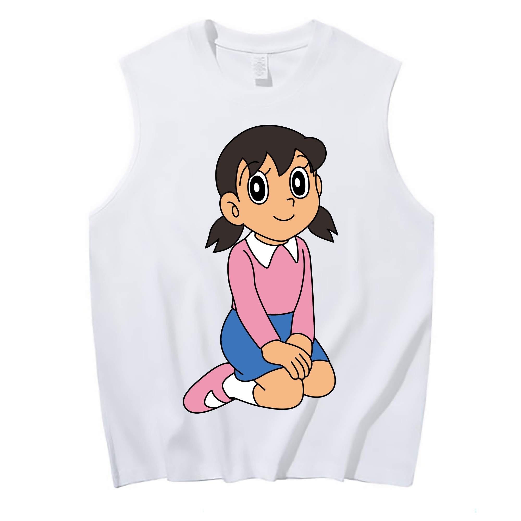 （画像用） ドラえもん みなもと しずか Doraemon Shizuka Minamoto コットン100％タンクトップ（フロントプリント）