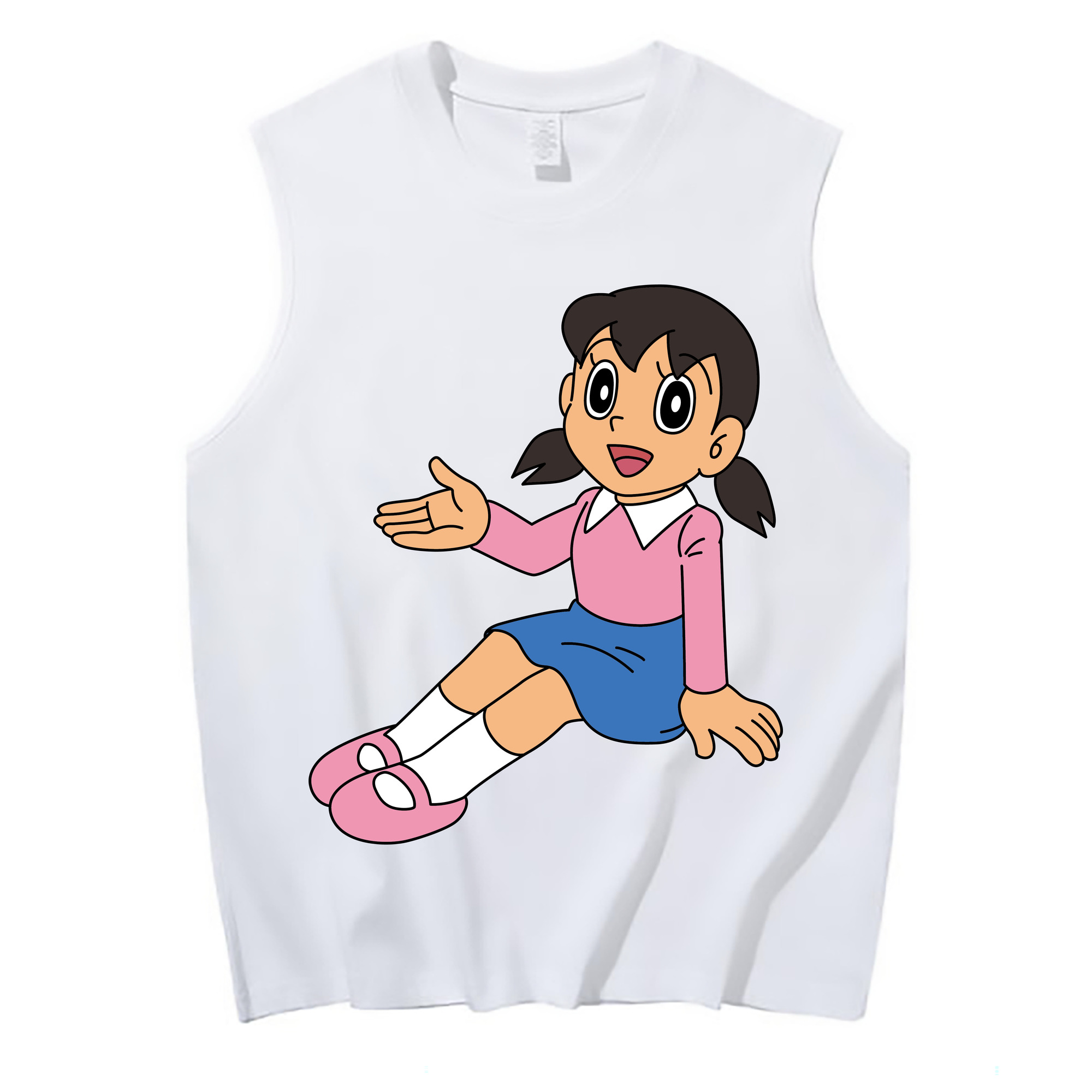（画像用） ドラえもん みなもと しずか Doraemon Shizuka Minamoto コットン100％タンクトップ（フロントプリント）
