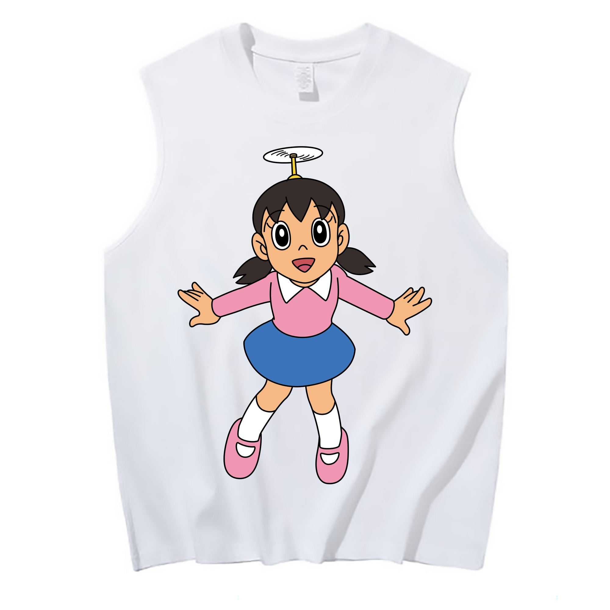 （画像用） ドラえもん みなもと しずか Doraemon Shizuka Minamoto コットン100％タンクトップ（フロントプリント）