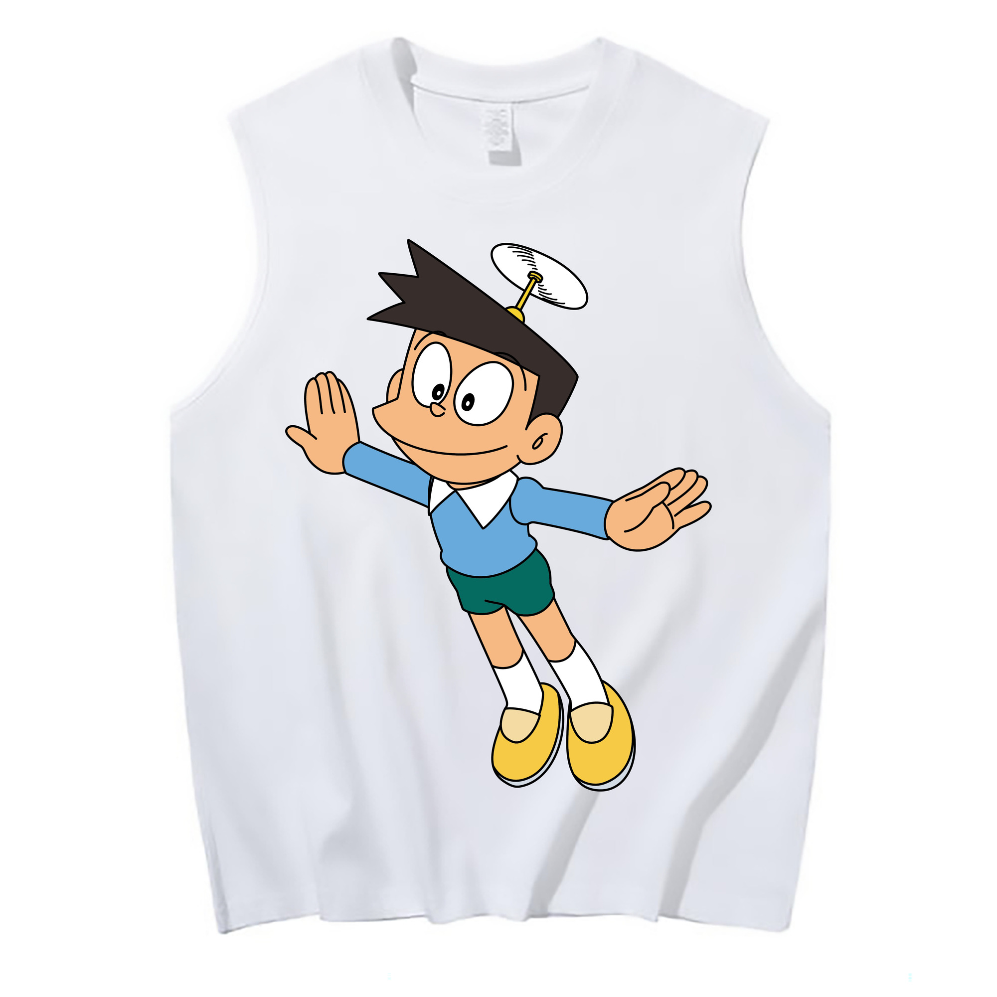 （画像用） ドラえもん 骨川 スネ夫 Doraemon Honekawa Suneo コットン100％タンクトップ（フロントプリント）