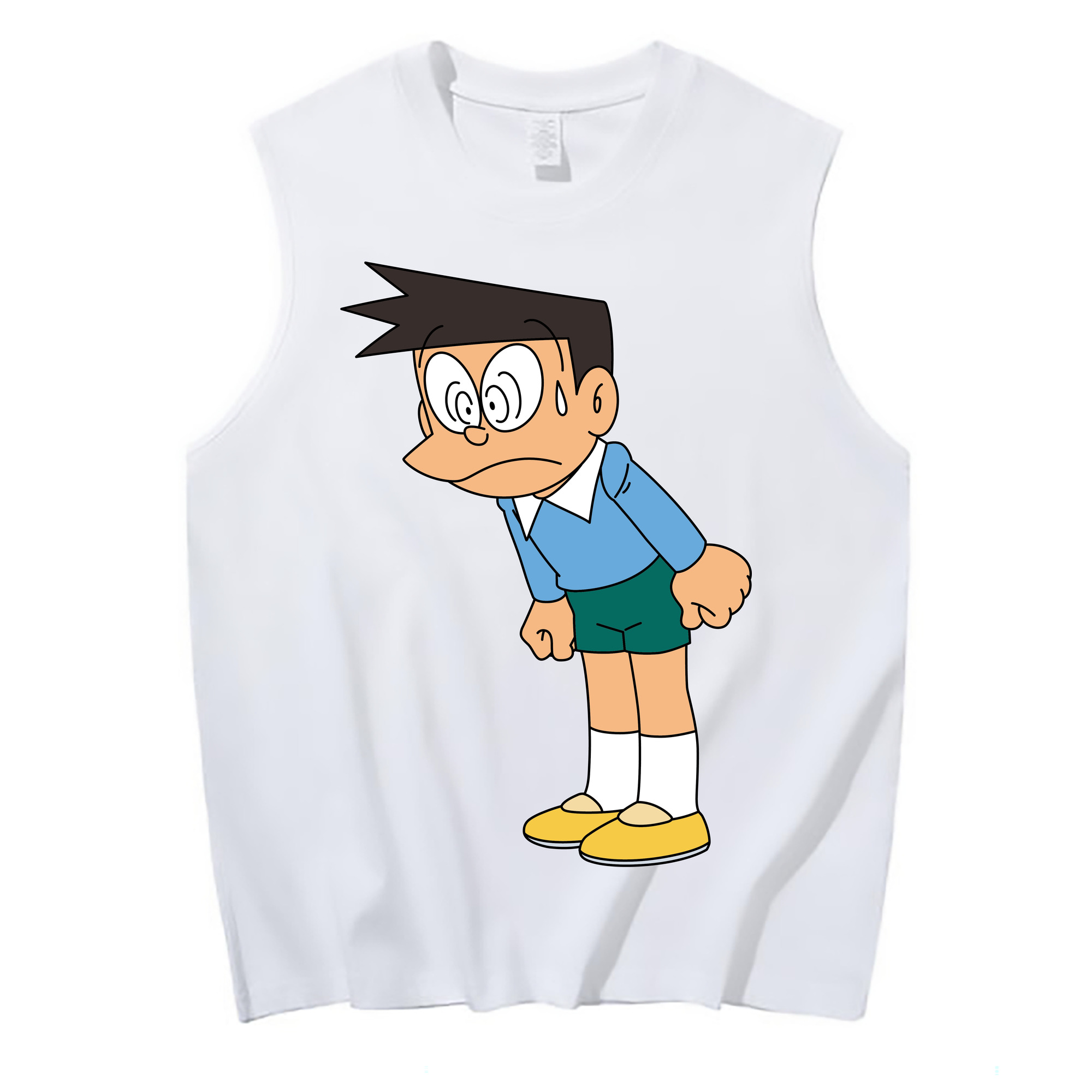 （画像用） ドラえもん 骨川 スネ夫 Doraemon Honekawa Suneo コットン100％タンクトップ（フロントプリント）