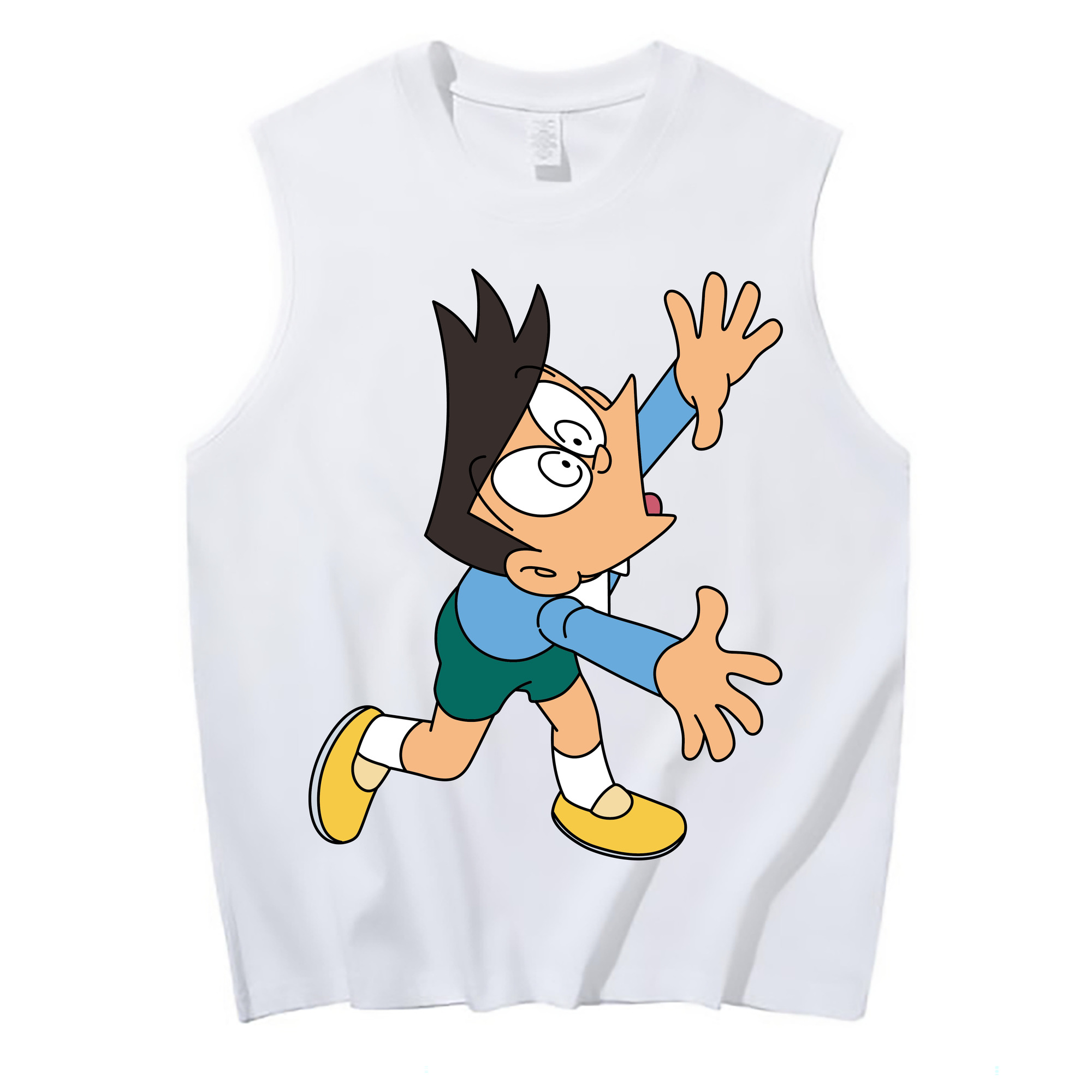 （画像用） ドラえもん 骨川 スネ夫 Doraemon Honekawa Suneo コットン100％タンクトップ（フロントプリント）