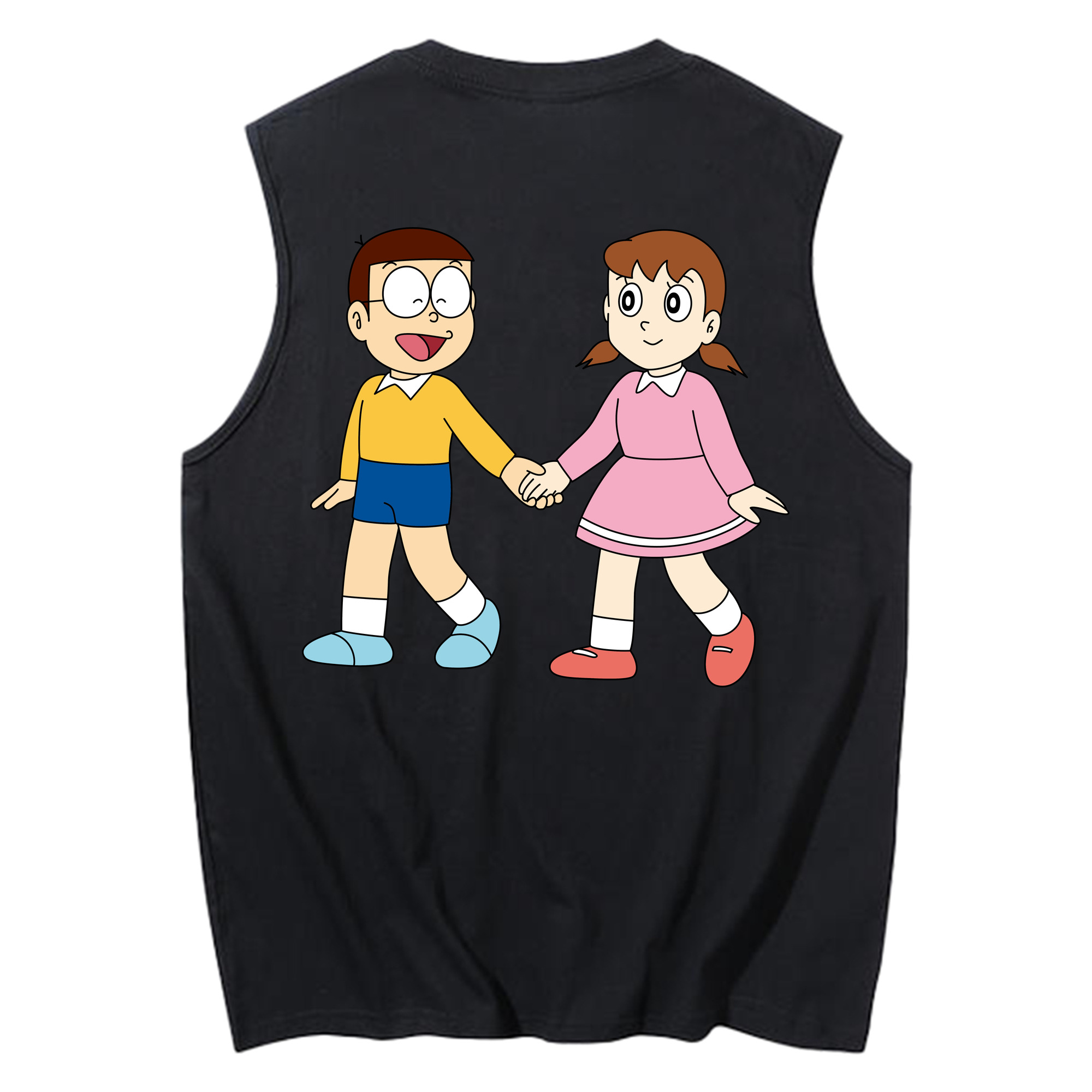 （画像用） ドラえもん 野比 のび太 Doraemon Nobita Nobi コットン100％タンクトップ（背面プリント）