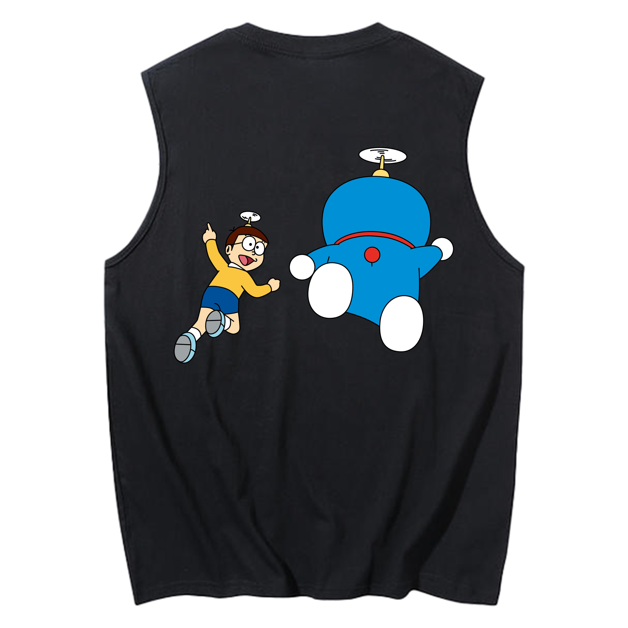 （画像用） ドラえもん 野比 のび太 Doraemon Nobita Nobi コットン100％タンクトップ（背面プリント）