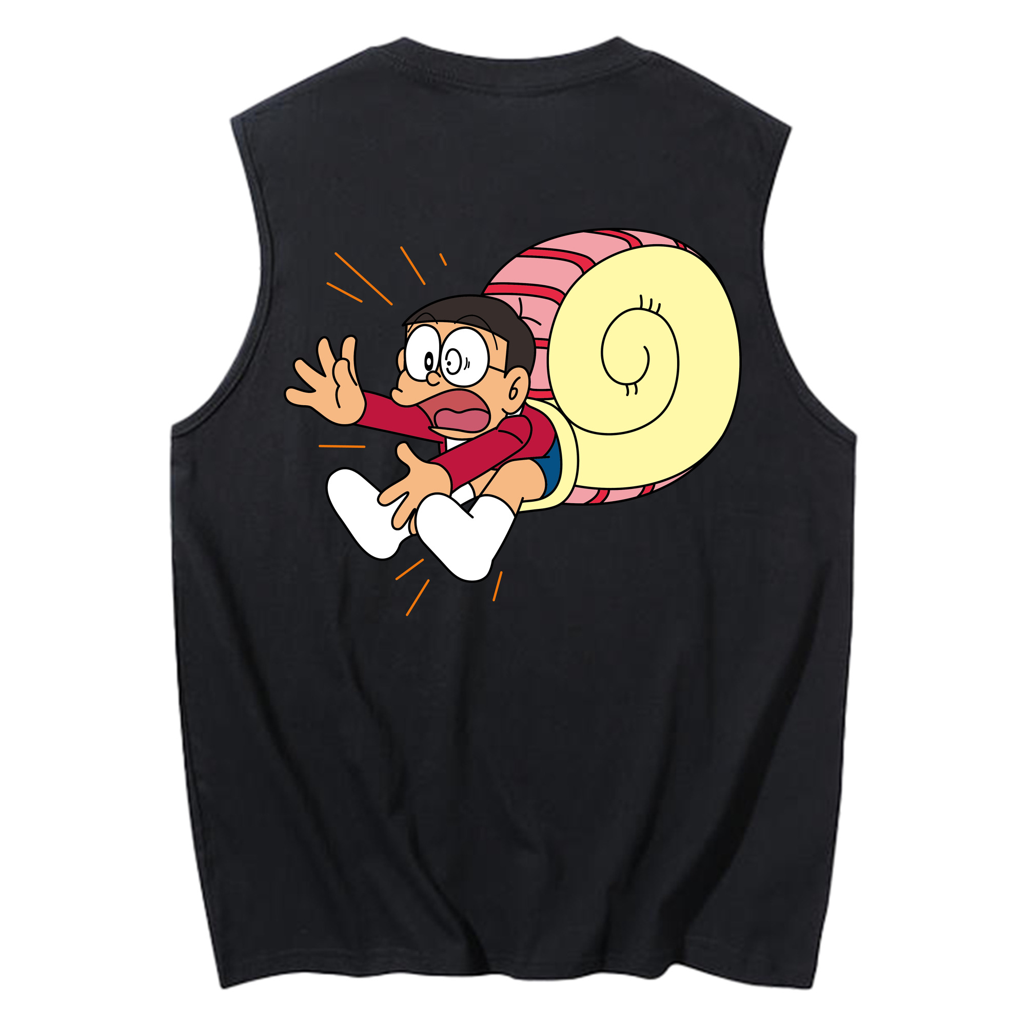（画像用） ドラえもん 野比 のび太 Doraemon Nobita Nobi コットン100％タンクトップ（背面プリント）