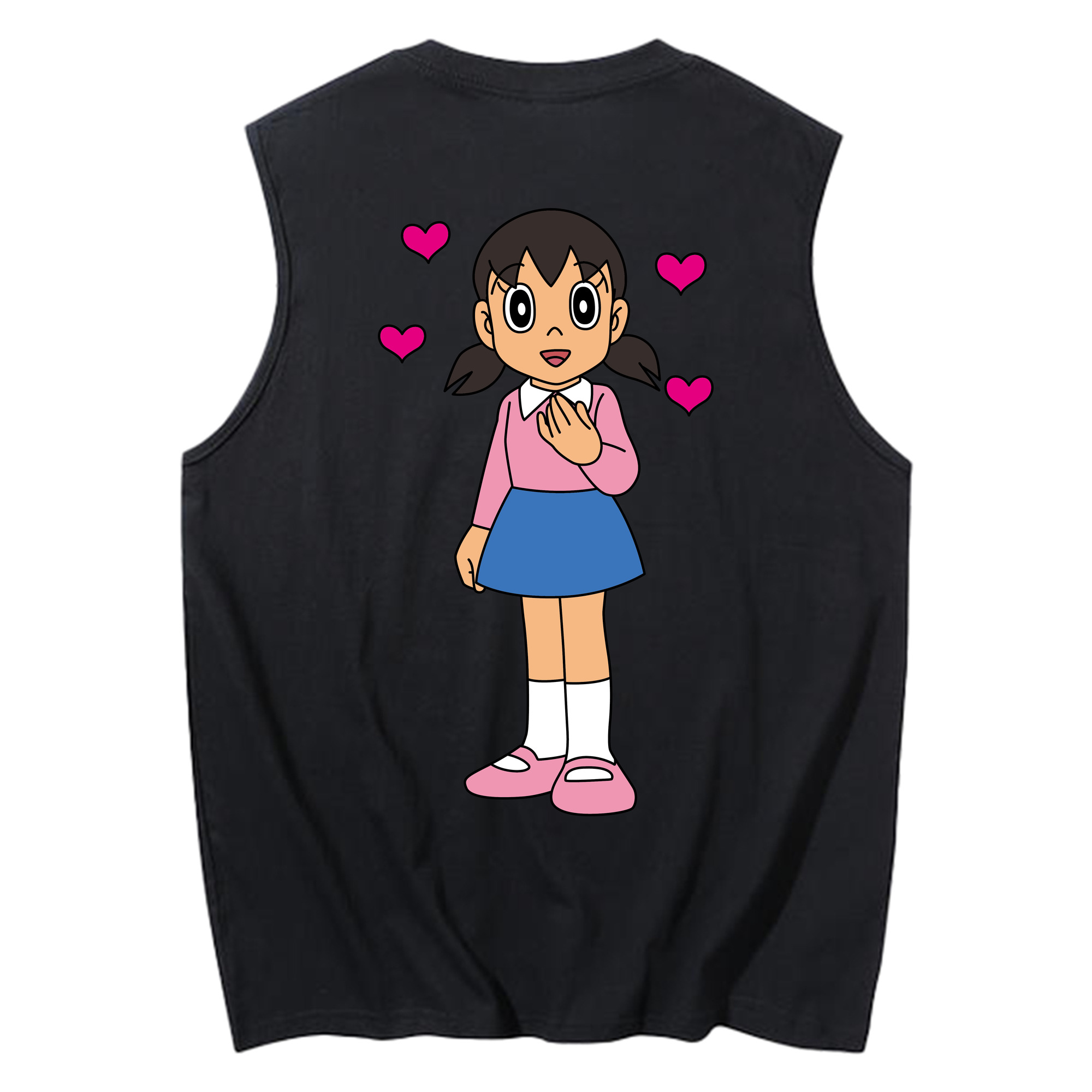 （画像用） ドラえもん みなもと しずか Doraemon Shizuka Minamoto コットン100％タンクトップ（背面プリント）