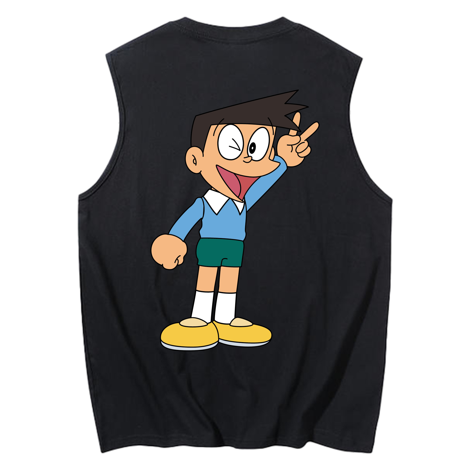 （画像用） ドラえもん 骨川 スネ夫 Doraemon Honekawa Suneo コットン100％タンクトップ（背面プリント）