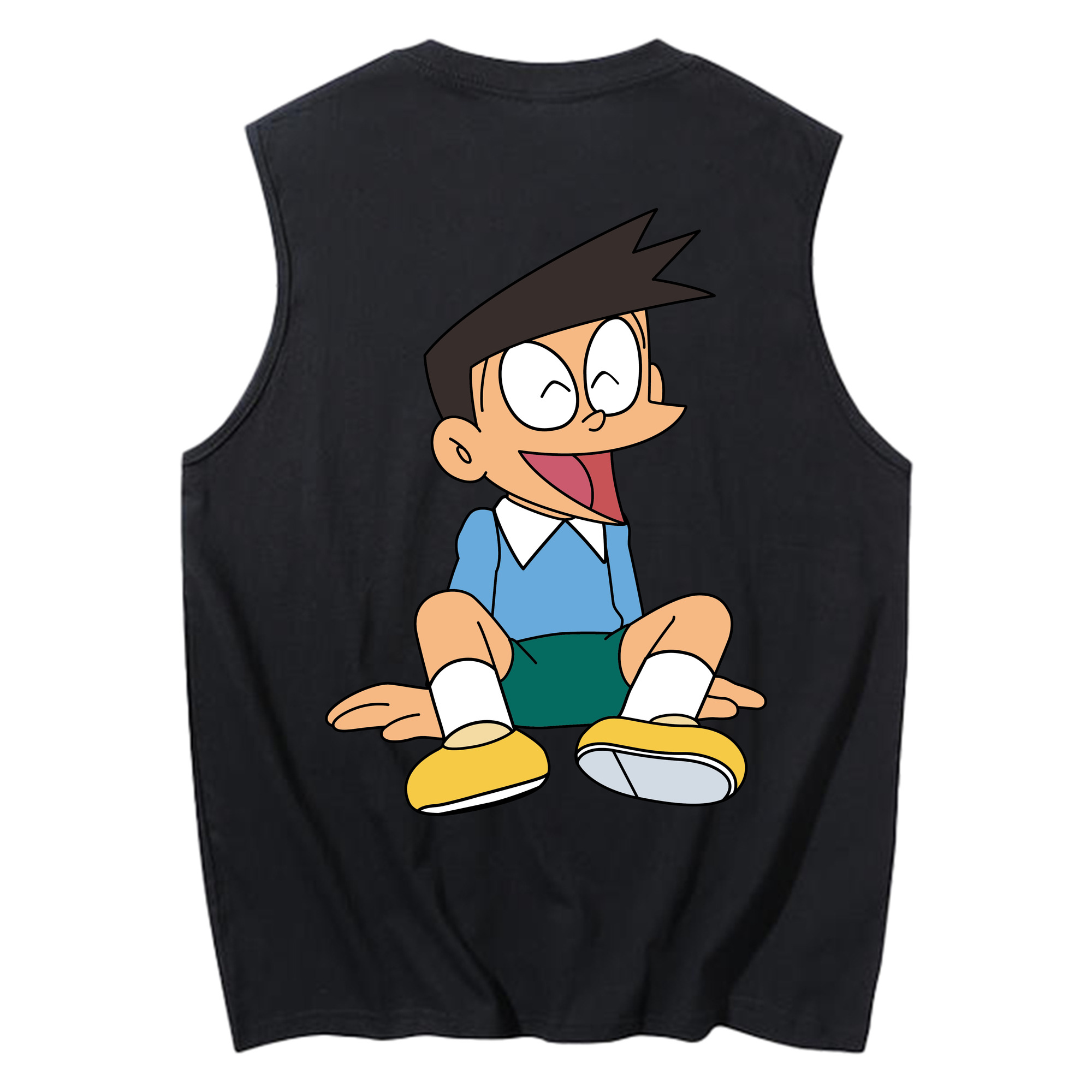 （画像用） ドラえもん 骨川 スネ夫 Doraemon Honekawa Suneo コットン100％タンクトップ（背面プリント）