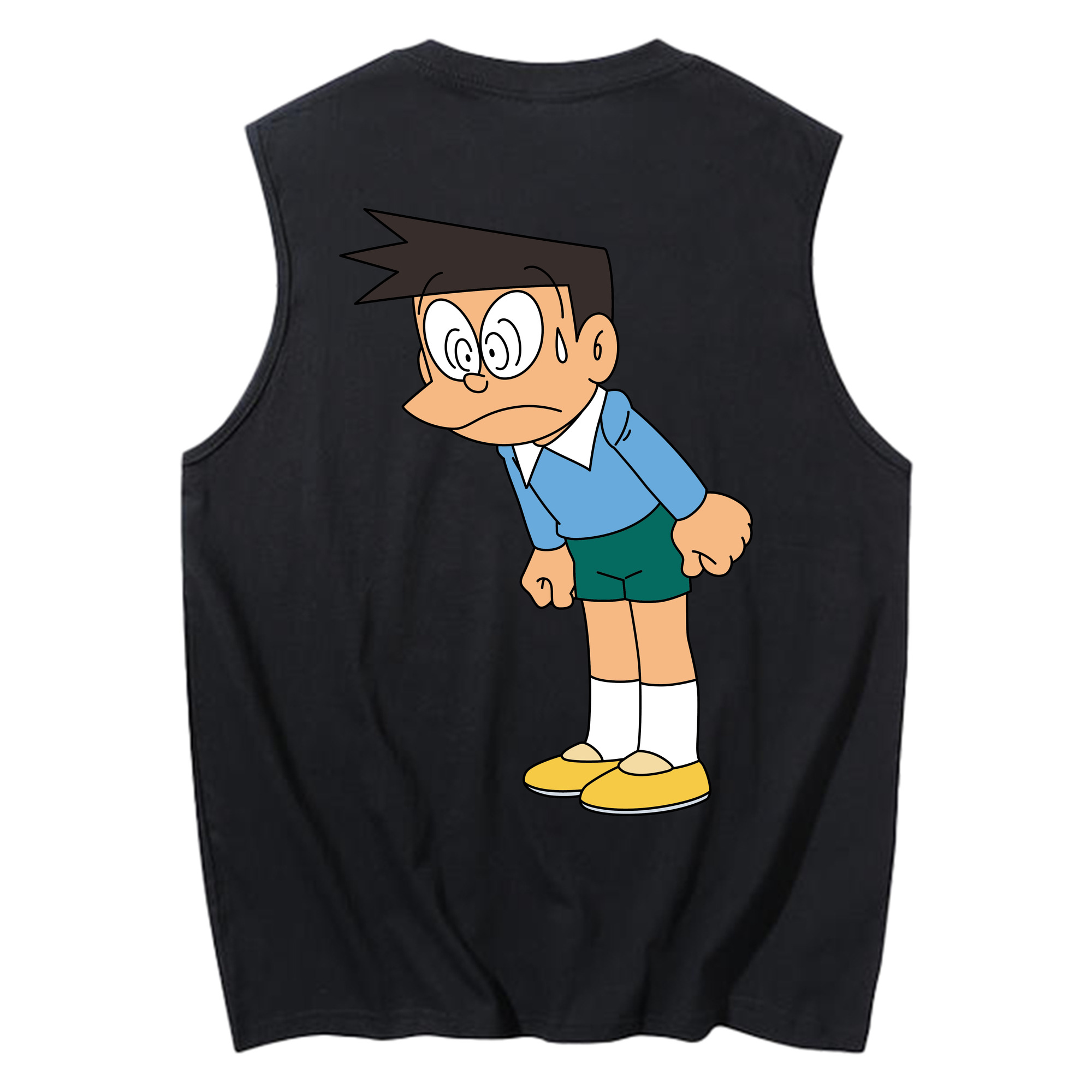 （画像用） ドラえもん 骨川 スネ夫 Doraemon Honekawa Suneo コットン100％タンクトップ（背面プリント）