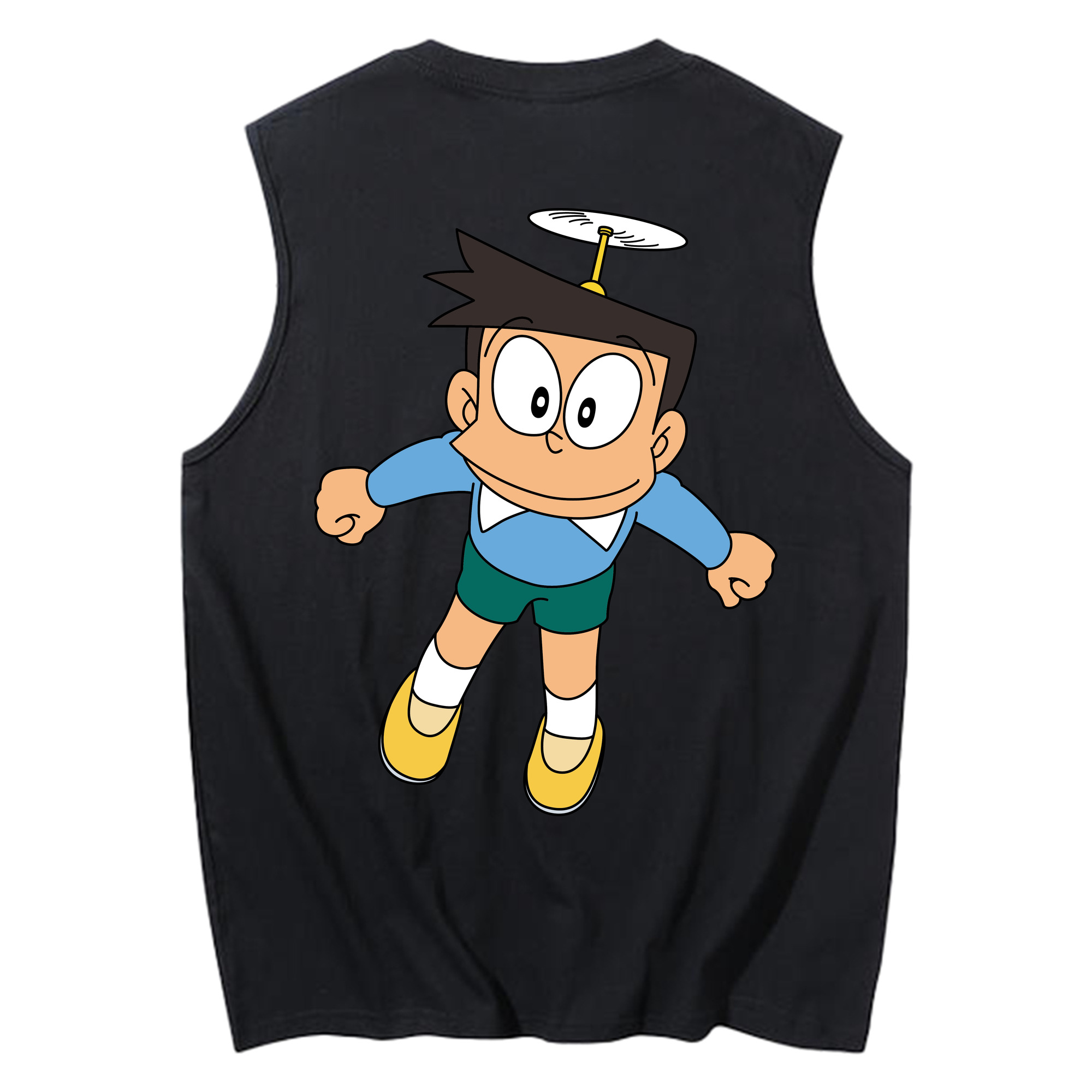 （画像用） ドラえもん 骨川 スネ夫 Doraemon Honekawa Suneo コットン100％タンクトップ（背面プリント）