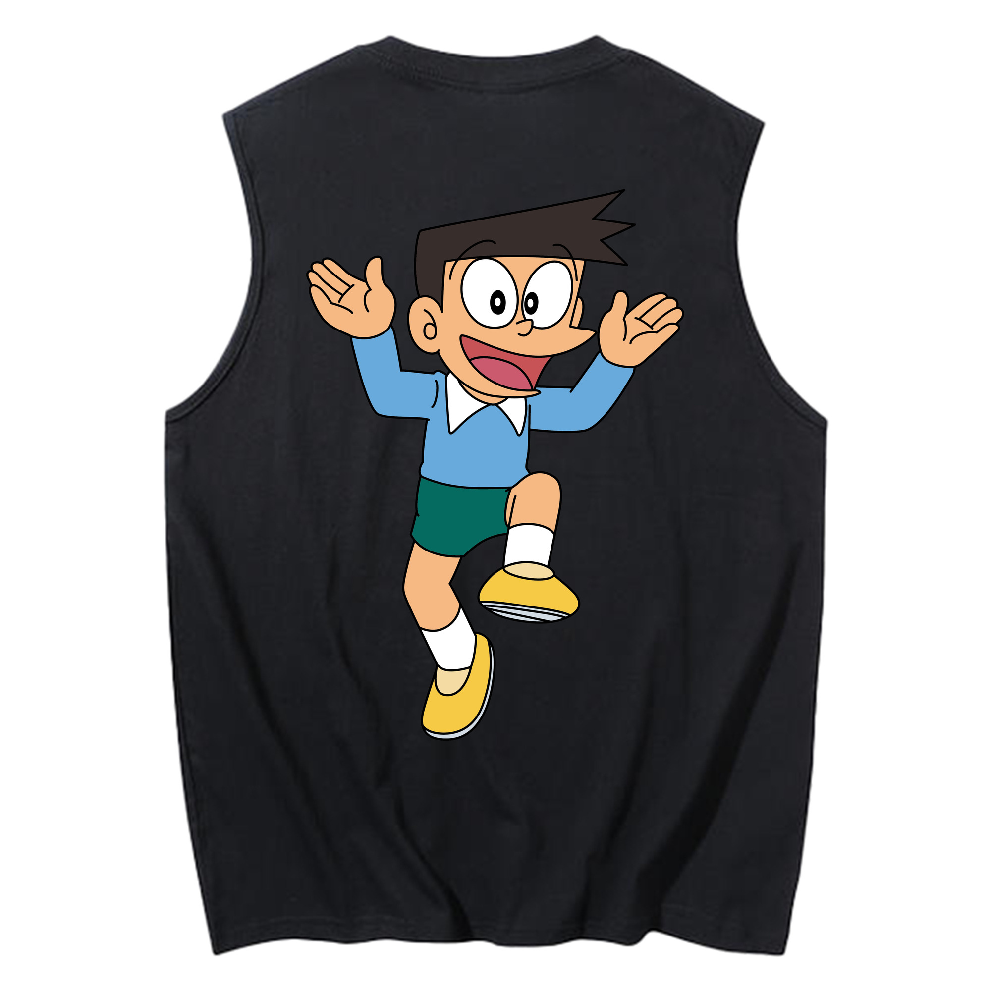 （画像用） ドラえもん 骨川 スネ夫 Doraemon Honekawa Suneo コットン100％タンクトップ（背面プリント）