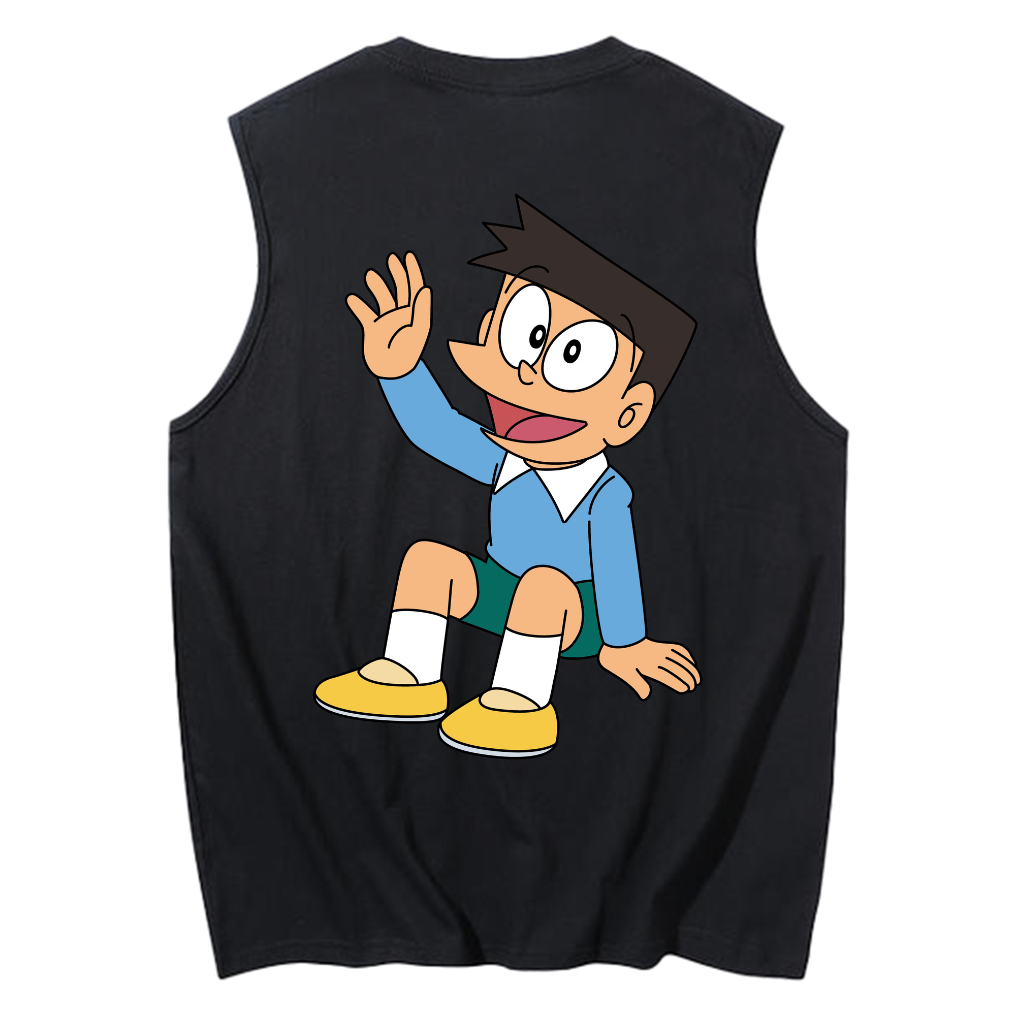 （画像用） ドラえもん 骨川 スネ夫 Doraemon Honekawa Suneo コットン100％タンクトップ（背面プリント）