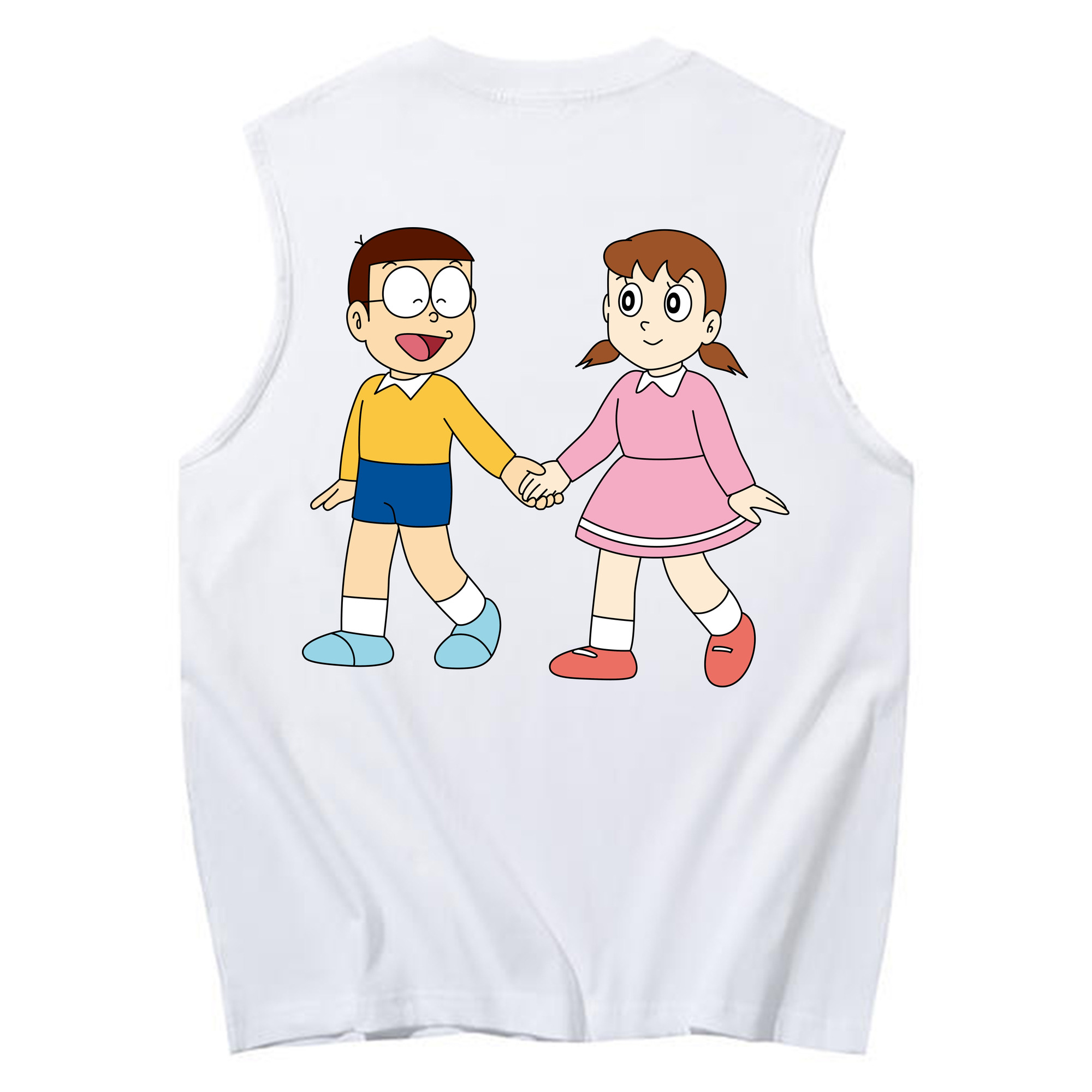 （画像用） ドラえもん 野比 のび太 Doraemon Nobita Nobi コットン100％タンクトップ（背面プリント）