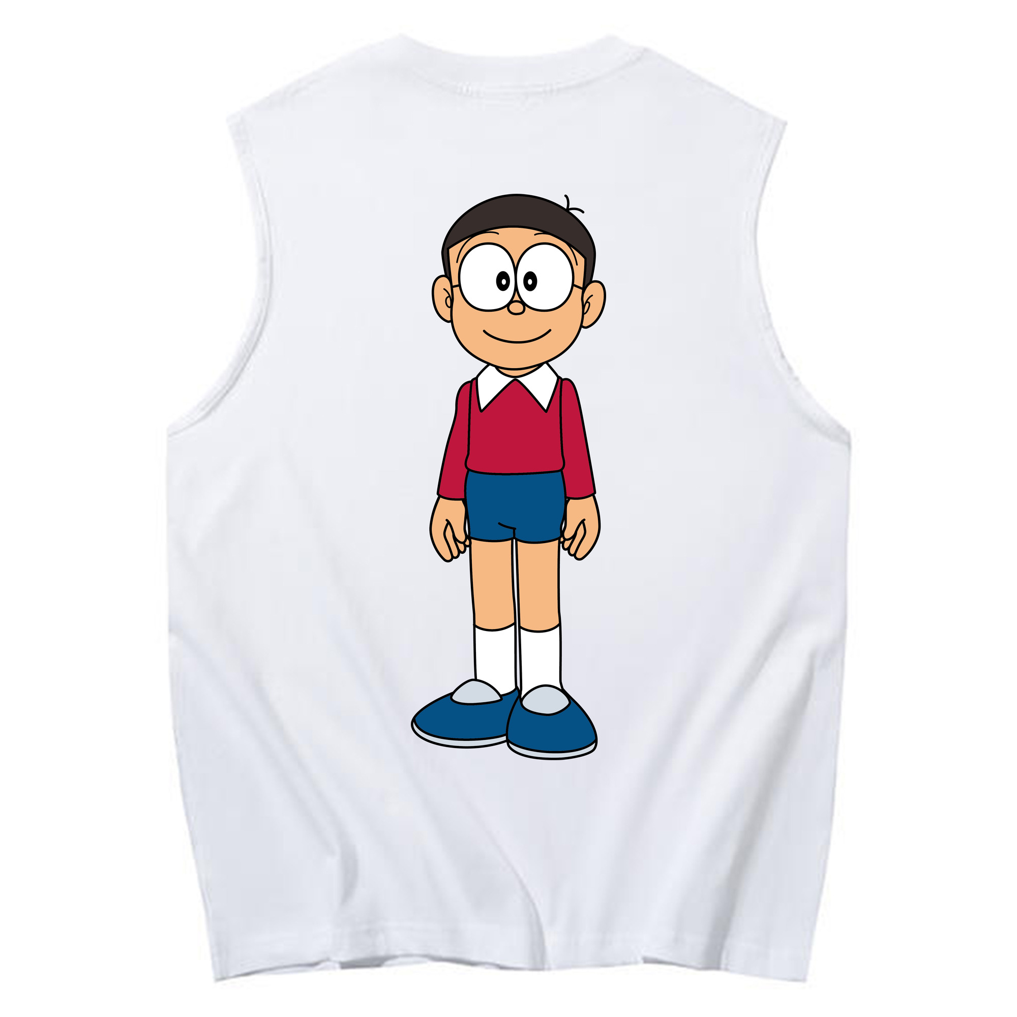 （画像用） ドラえもん 野比 のび太 Doraemon Nobita Nobi コットン100％タンクトップ（背面プリント）
