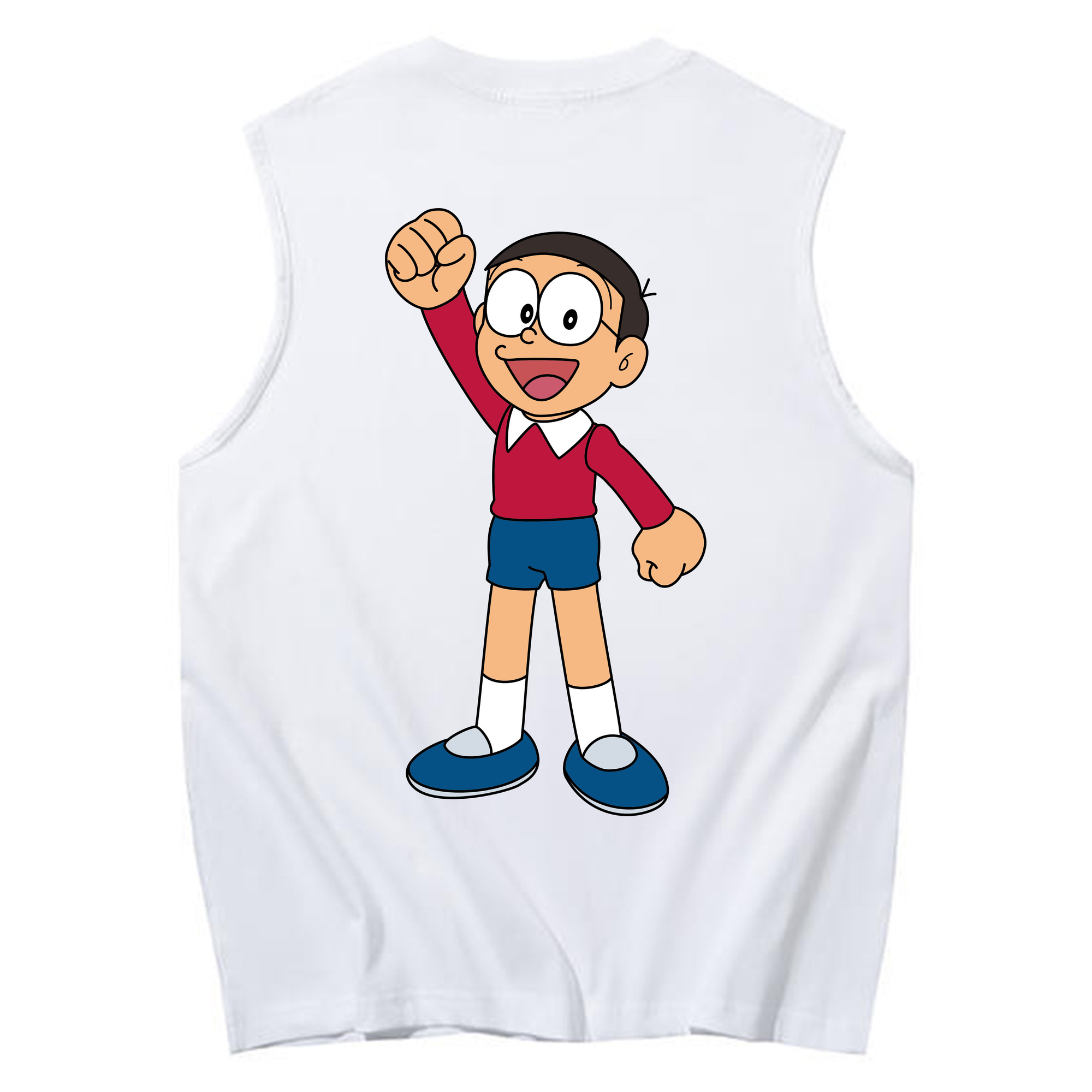 （画像用） ドラえもん 野比 のび太 Doraemon Nobita Nobi コットン100％タンクトップ（背面プリント）
