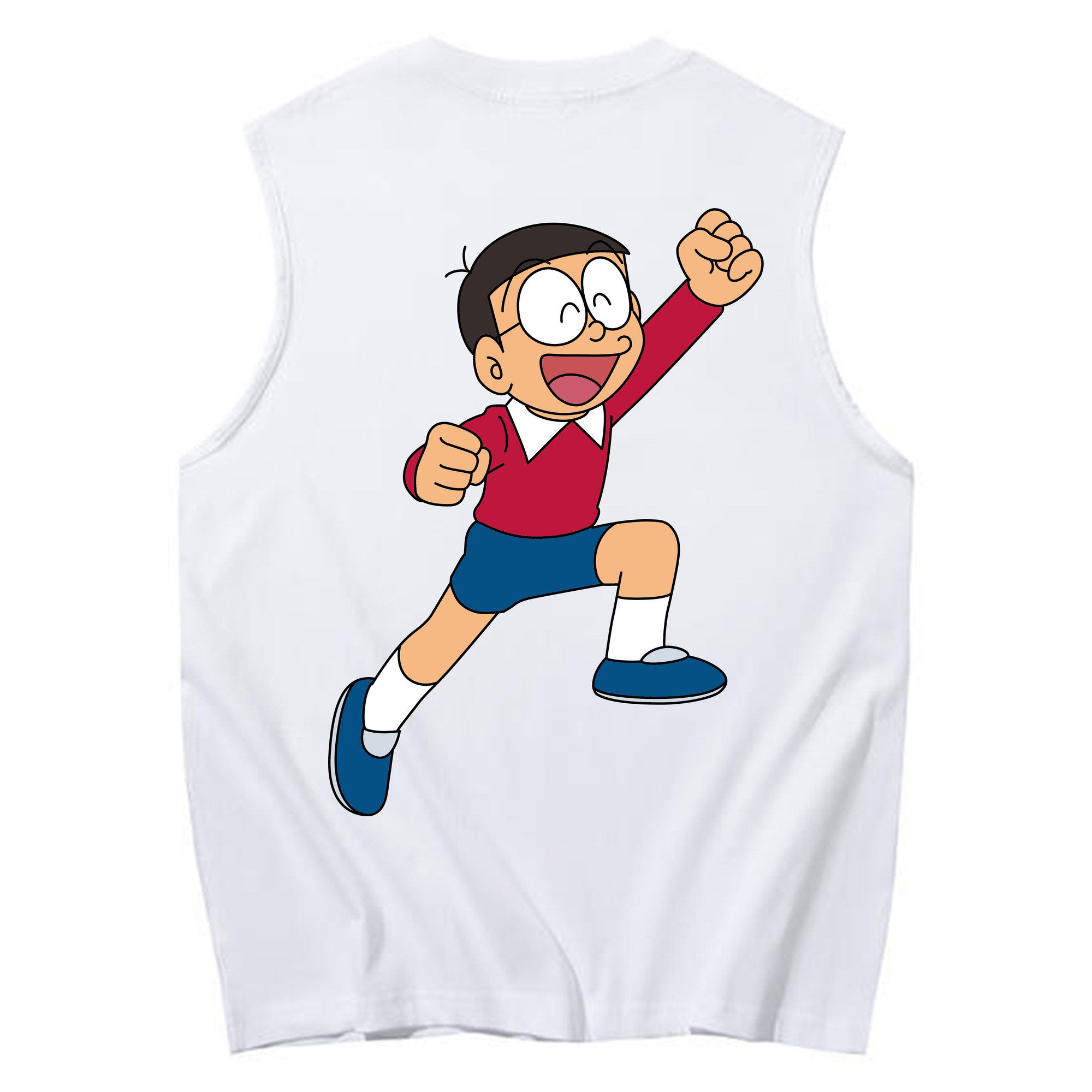（画像用） ドラえもん 野比 のび太 Doraemon Nobita Nobi コットン100％タンクトップ（背面プリント）