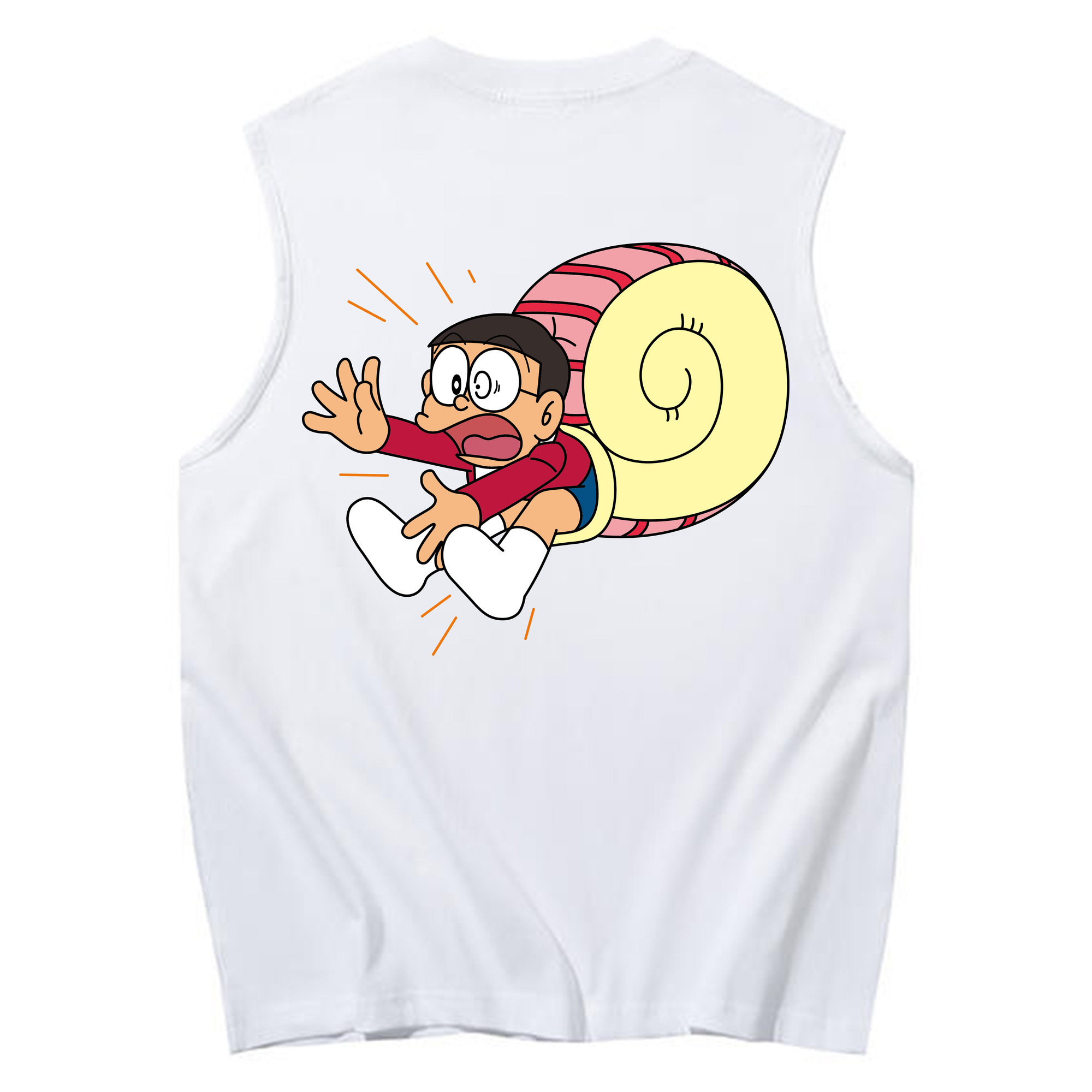 （画像用） ドラえもん 野比 のび太 Doraemon Nobita Nobi コットン100％タンクトップ（背面プリント）