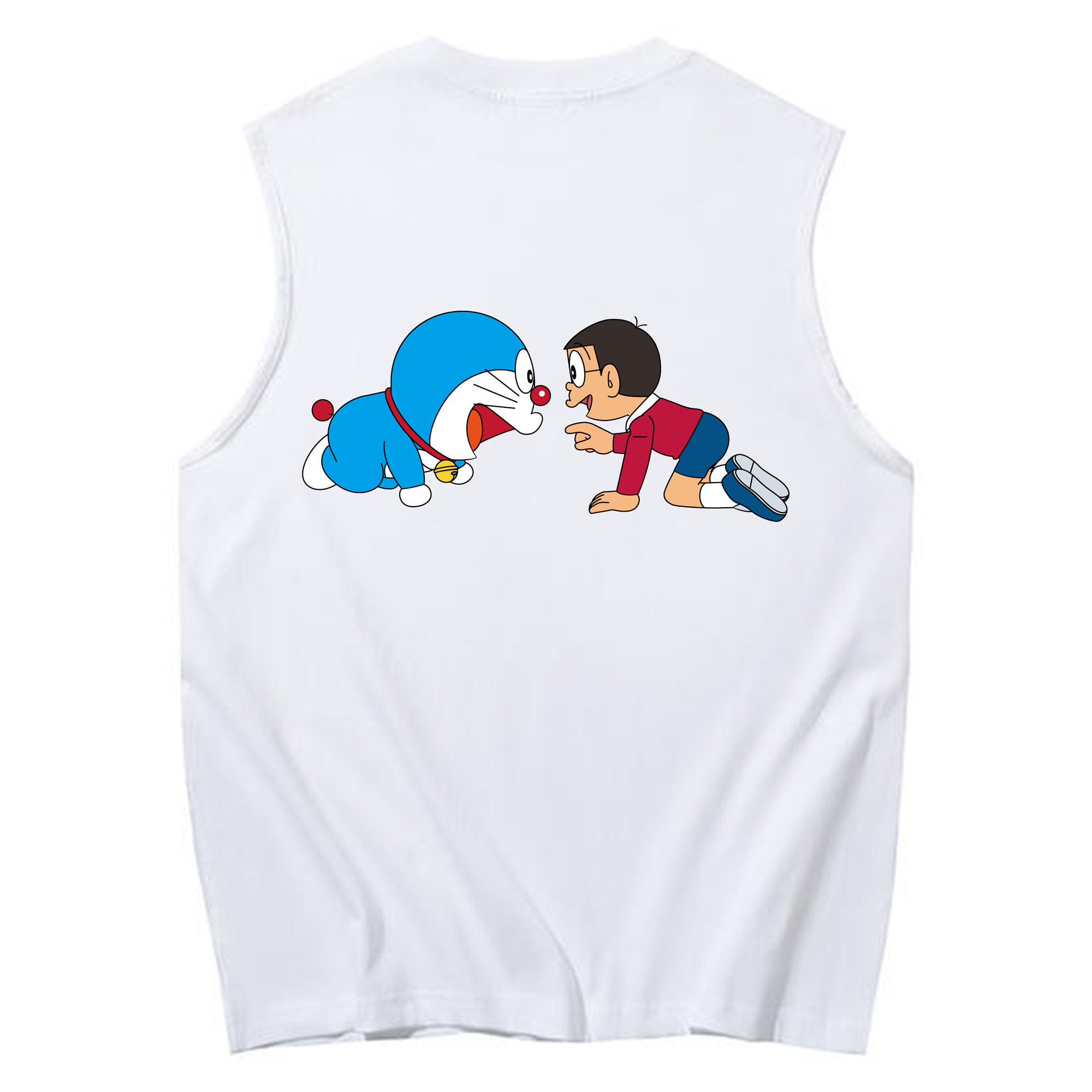 （画像用） ドラえもん 野比 のび太 Doraemon Nobita Nobi コットン100％タンクトップ（背面プリント）