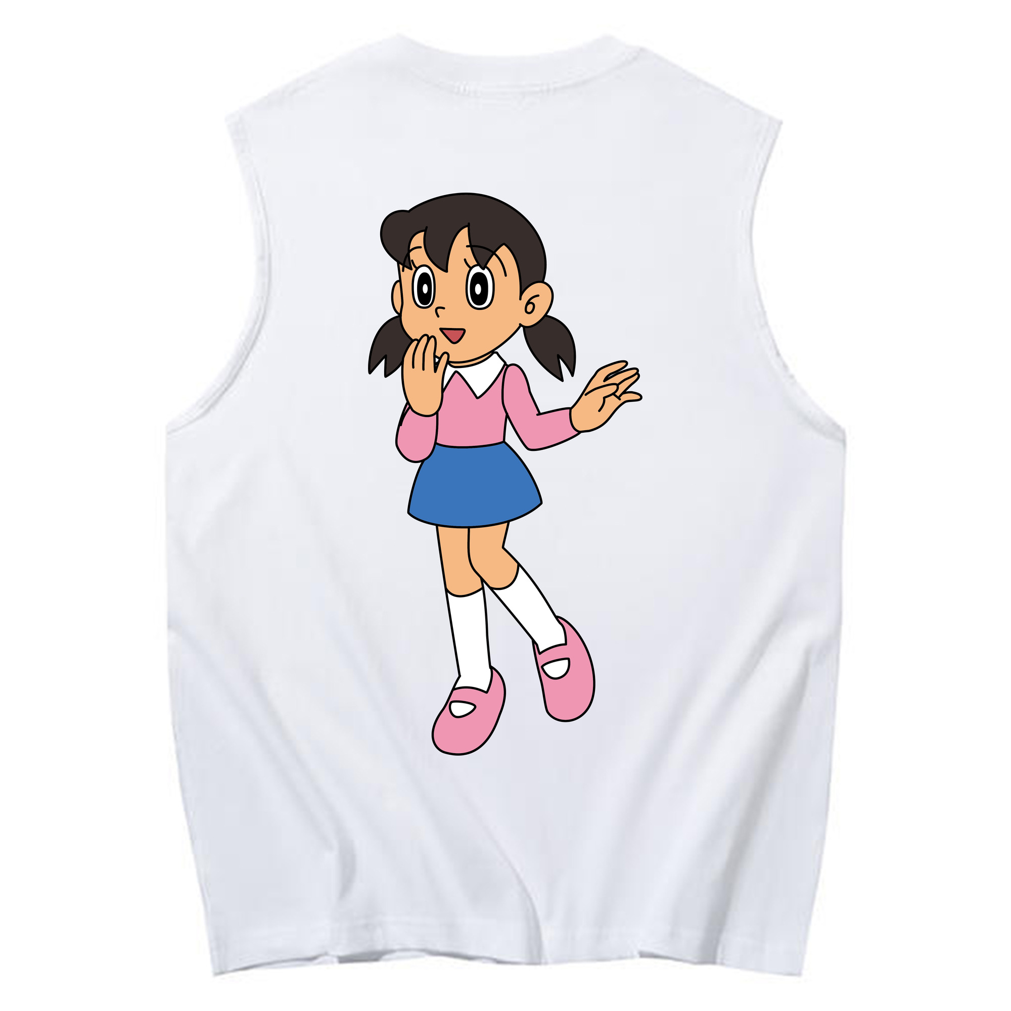 （画像用） ドラえもん みなもと しずか Doraemon Shizuka Minamoto コットン100％タンクトップ（背面プリント）