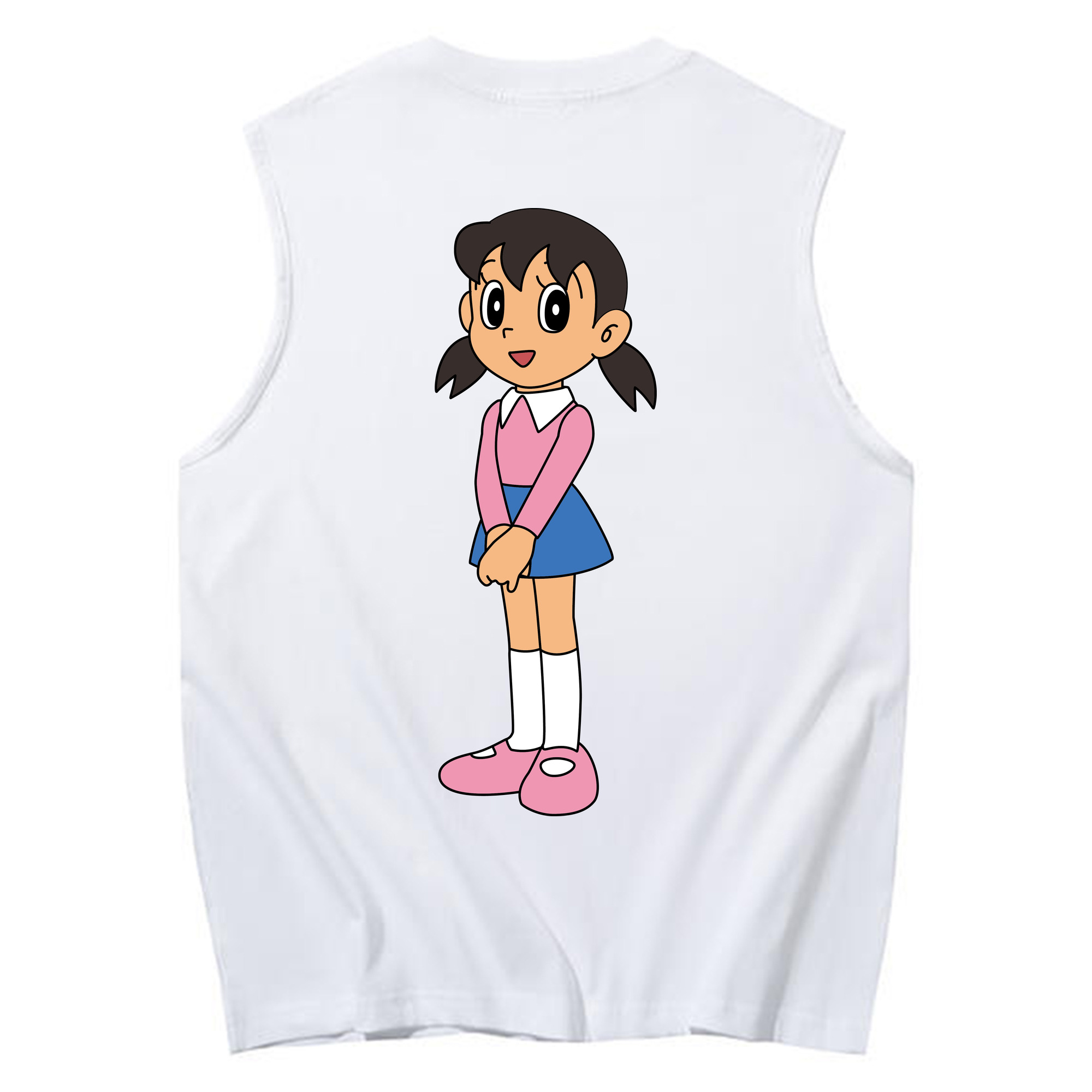 （画像用） ドラえもん みなもと しずか Doraemon Shizuka Minamoto コットン100％タンクトップ（背面プリント）