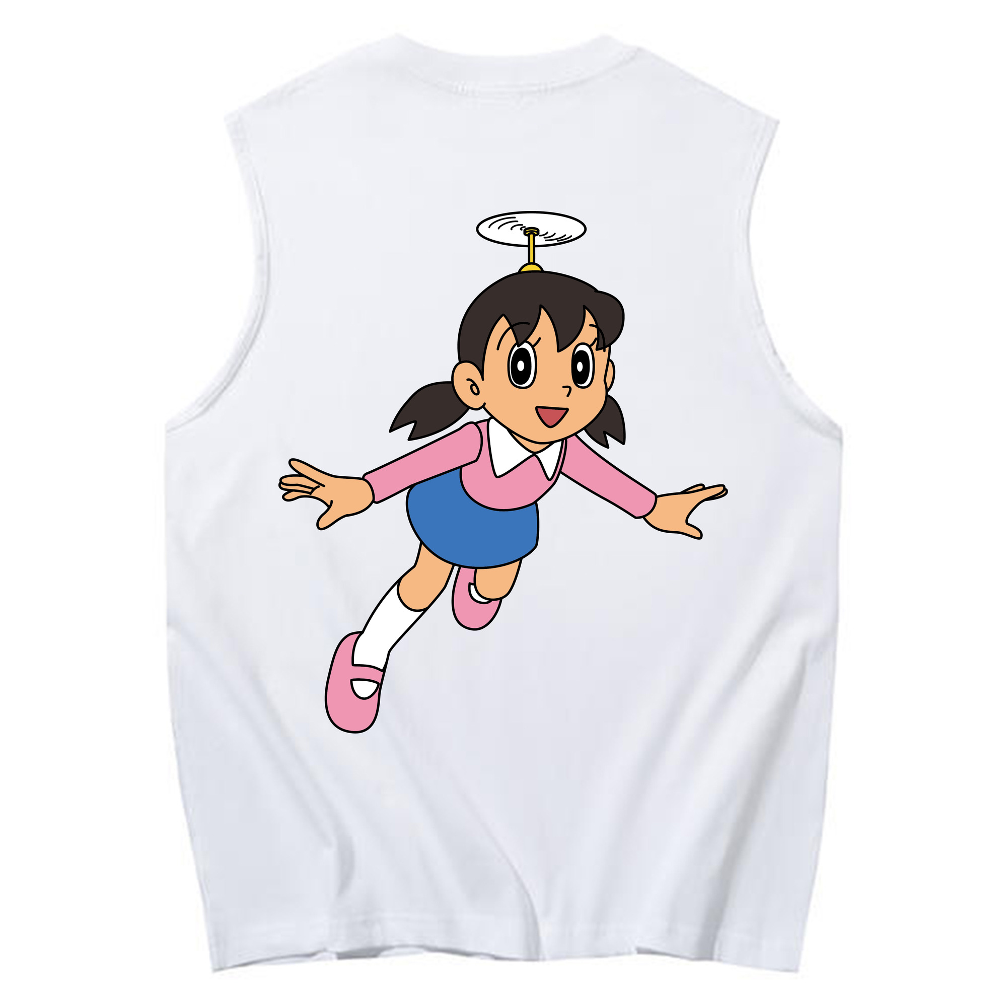（画像用） ドラえもん みなもと しずか Doraemon Shizuka Minamoto コットン100％タンクトップ（背面プリント）