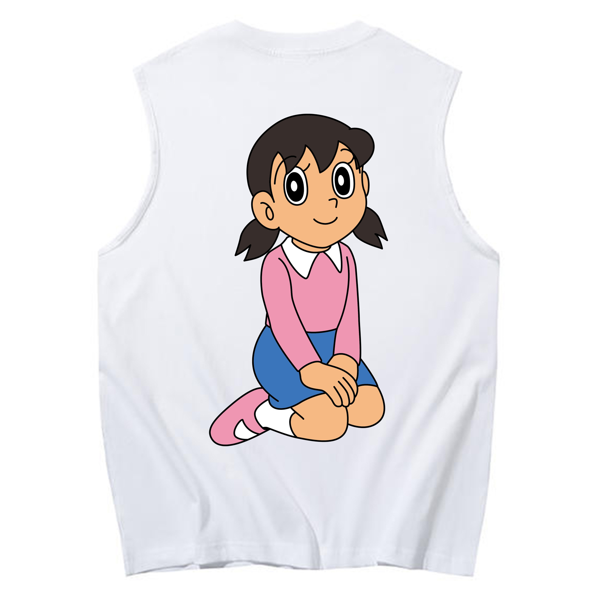 （画像用） ドラえもん みなもと しずか Doraemon Shizuka Minamoto コットン100％タンクトップ（背面プリント）