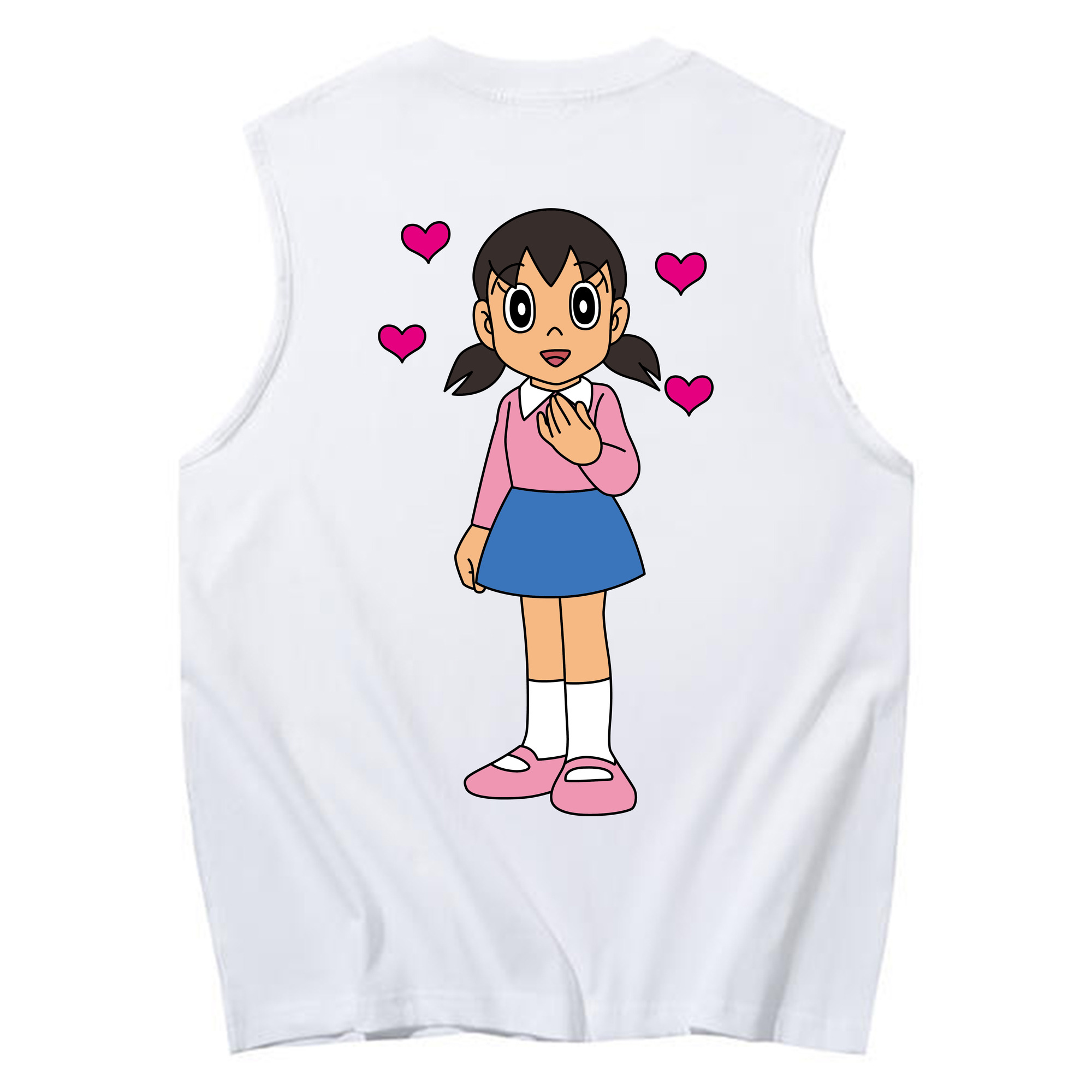 （画像用） ドラえもん みなもと しずか Doraemon Shizuka Minamoto コットン100％タンクトップ（背面プリント）