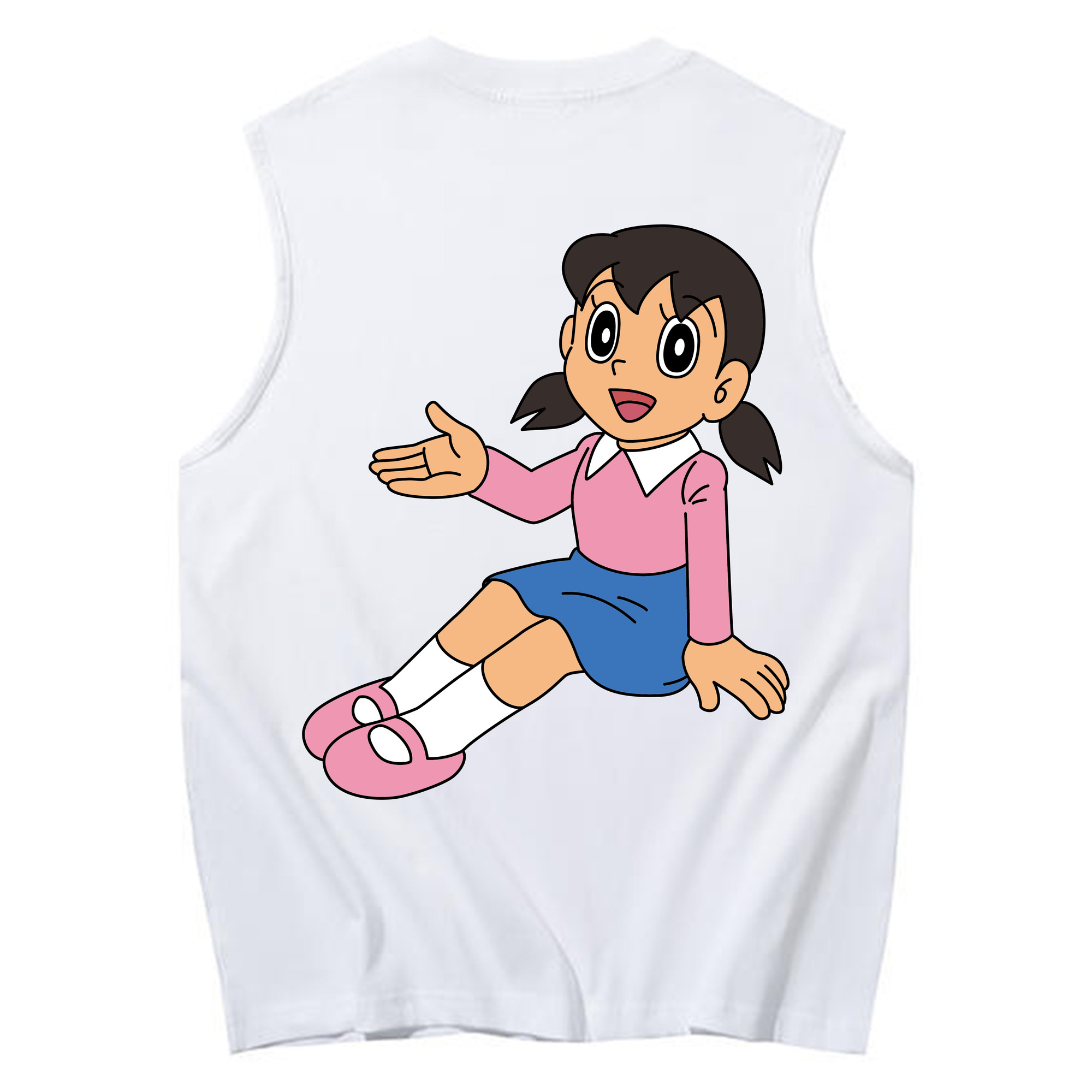 （画像用） ドラえもん みなもと しずか Doraemon Shizuka Minamoto コットン100％タンクトップ（背面プリント）