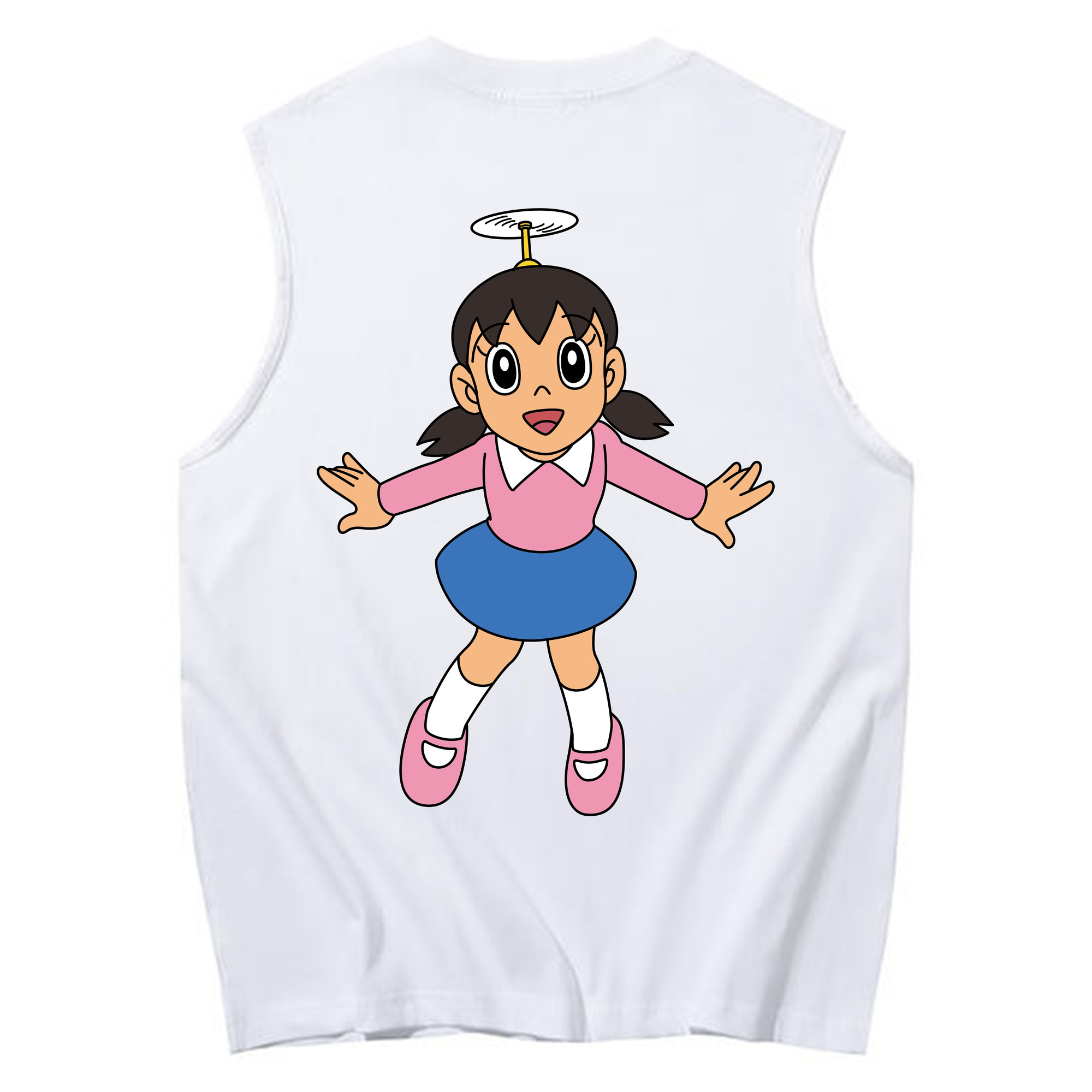（画像用） ドラえもん みなもと しずか Doraemon Shizuka Minamoto コットン100％タンクトップ（背面プリント）