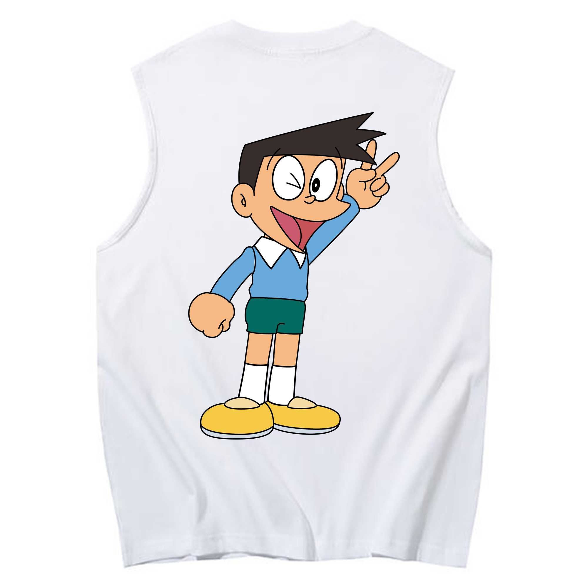 （画像用） ドラえもん 骨川 スネ夫 Doraemon Honekawa Suneo コットン100％タンクトップ（背面プリント）