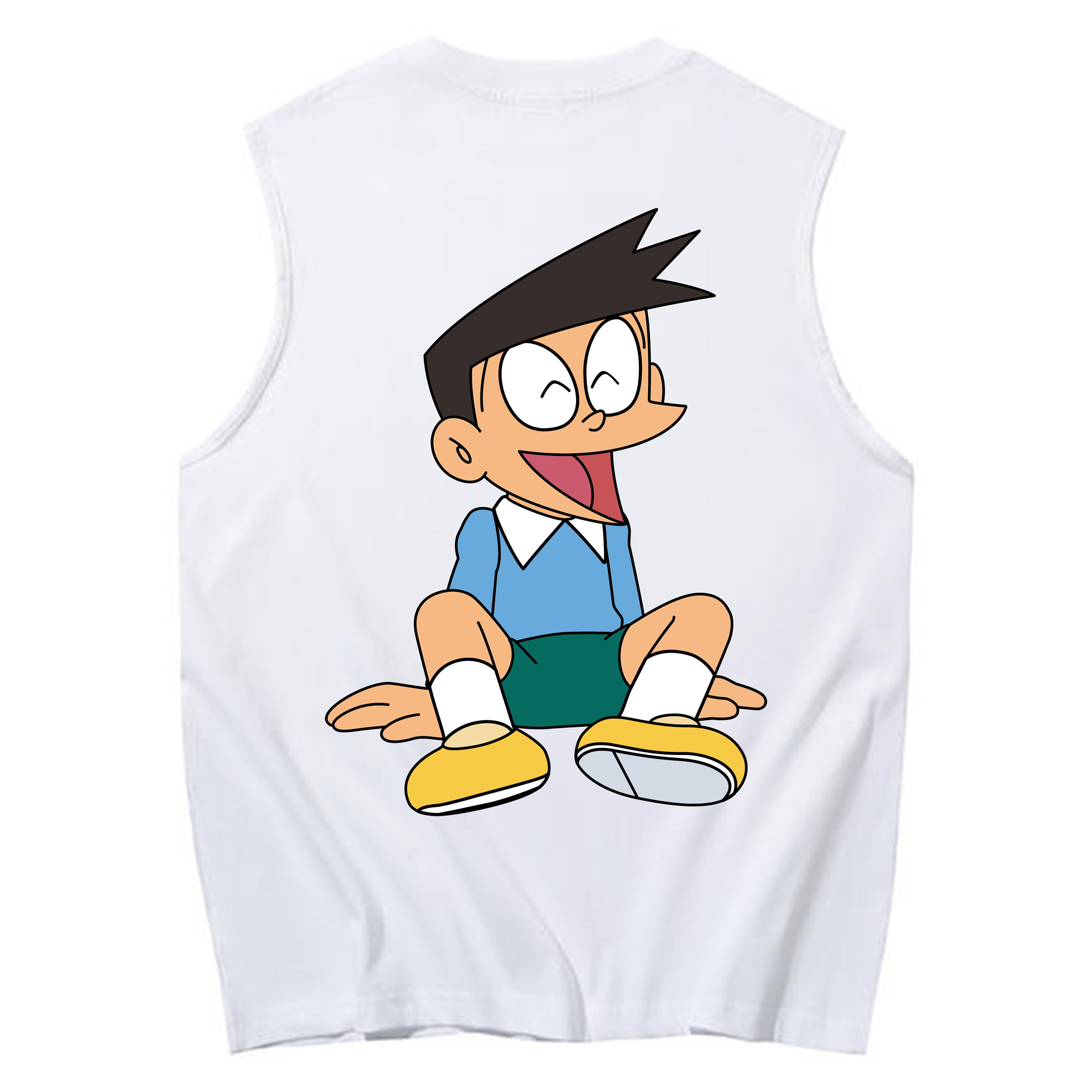 （画像用） ドラえもん 骨川 スネ夫 Doraemon Honekawa Suneo コットン100％タンクトップ（背面プリント）