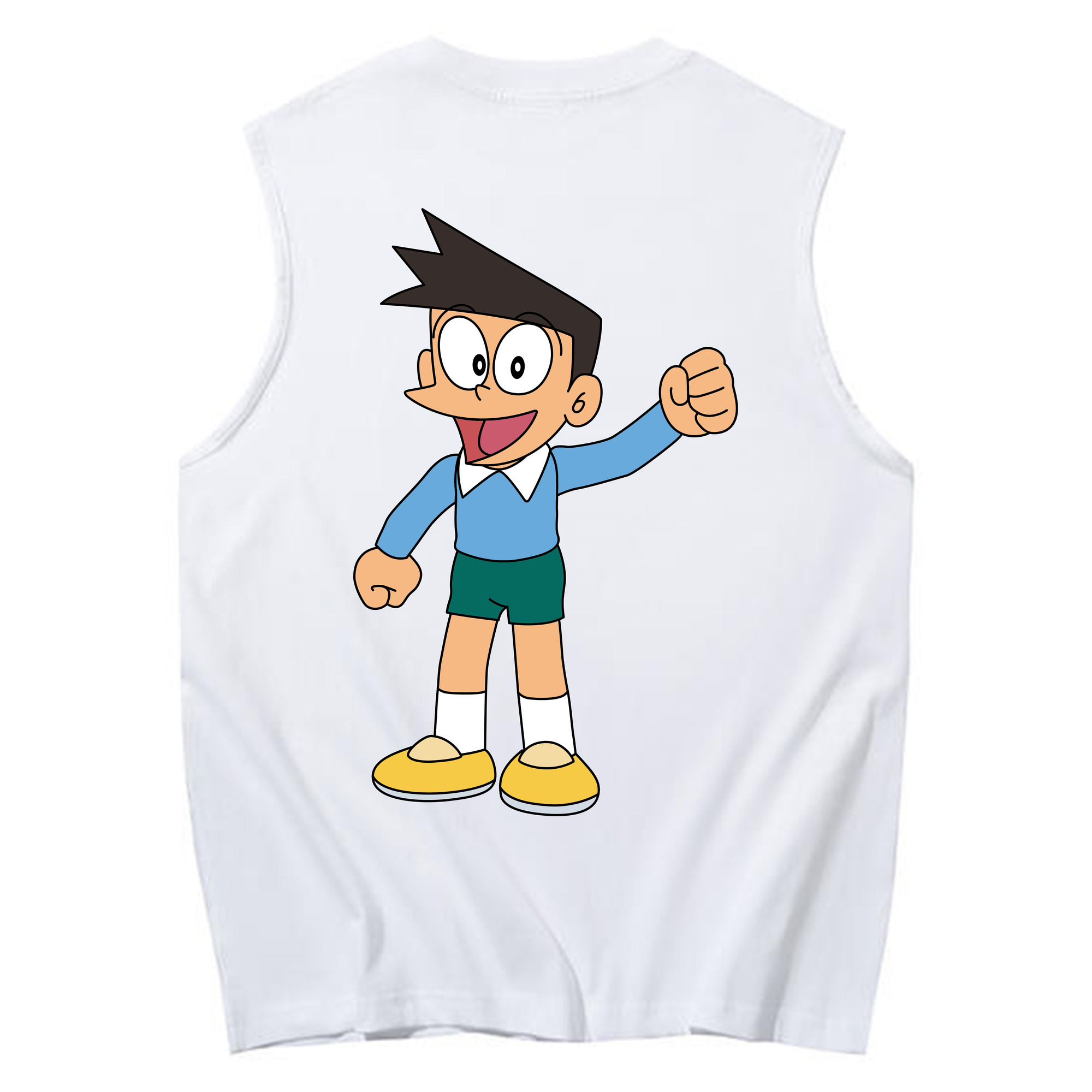 （画像用） ドラえもん 骨川 スネ夫 Doraemon Honekawa Suneo コットン100％タンクトップ（背面プリント）
