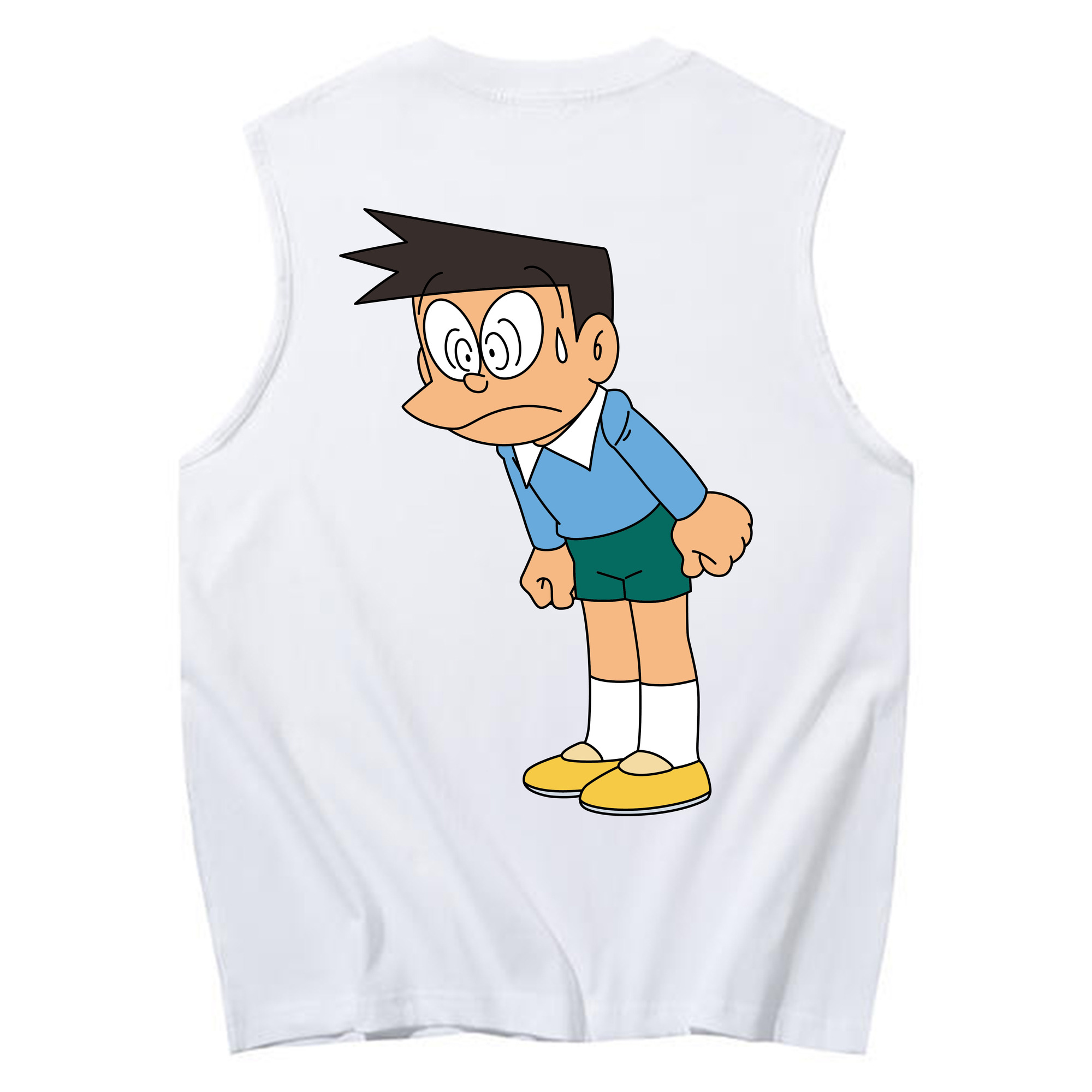 （画像用） ドラえもん 骨川 スネ夫 Doraemon Honekawa Suneo コットン100％タンクトップ（背面プリント）