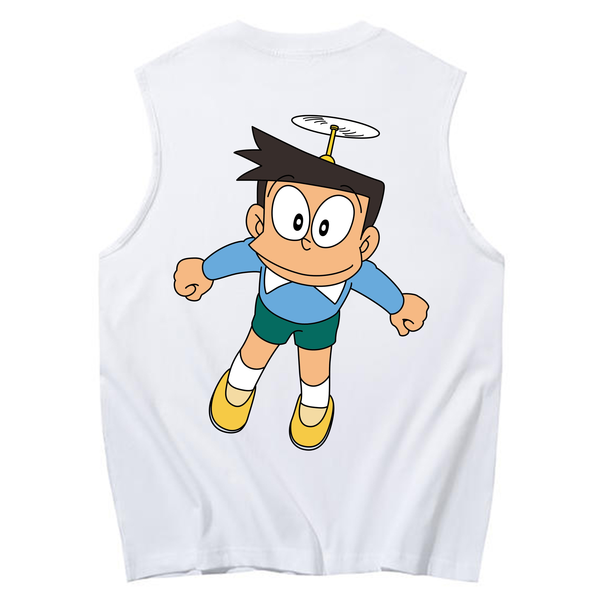 （画像用） ドラえもん 骨川 スネ夫 Doraemon Honekawa Suneo コットン100％タンクトップ（背面プリント）