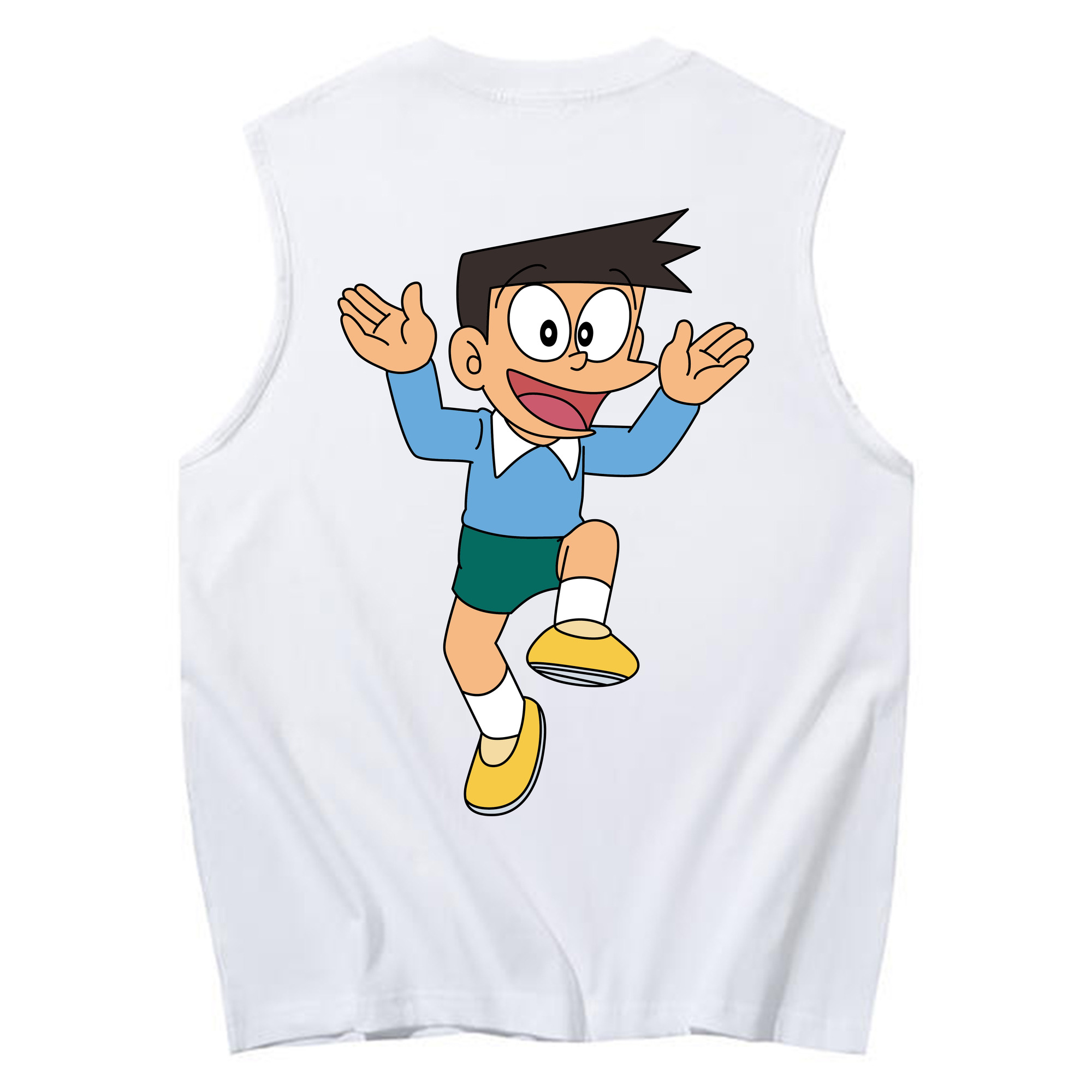 （画像用） ドラえもん 骨川 スネ夫 Doraemon Honekawa Suneo コットン100％タンクトップ（背面プリント）