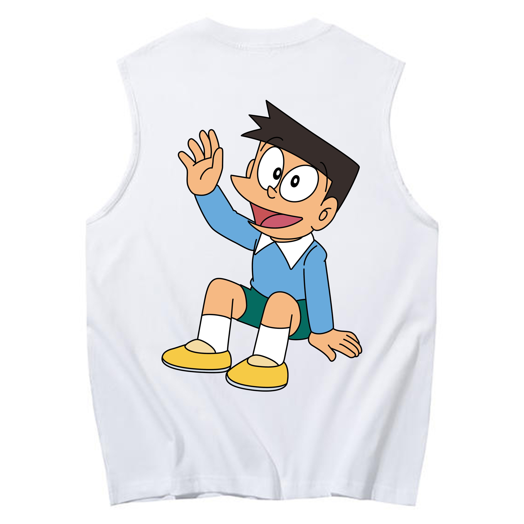 （画像用） ドラえもん 骨川 スネ夫 Doraemon Honekawa Suneo コットン100％タンクトップ（背面プリント）