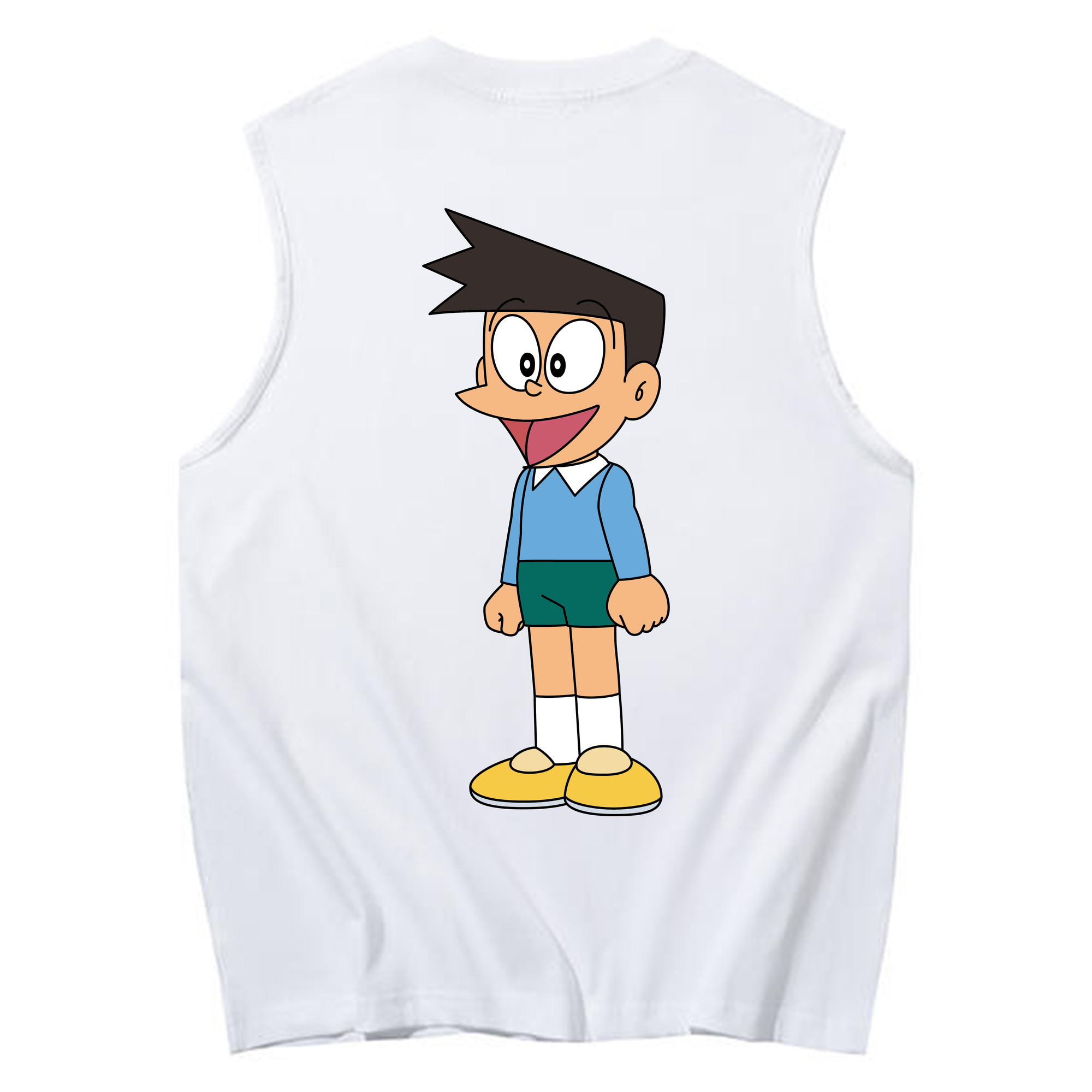 （画像用） ドラえもん 骨川 スネ夫 Doraemon Honekawa Suneo コットン100％タンクトップ（背面プリント）