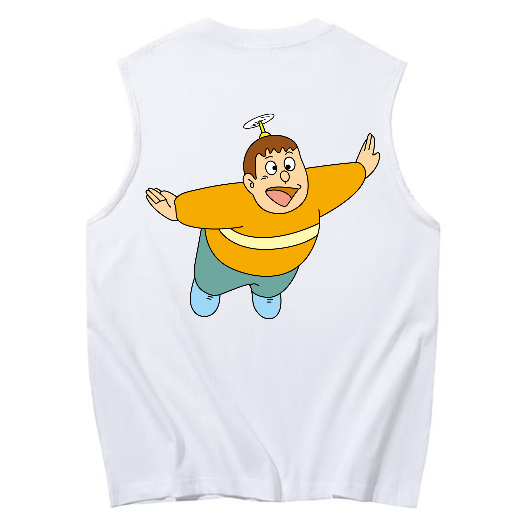 （画像用） ドラえもん 剛田武 Doraemon Gouta Takeshi コットン100％タンクトップ（背面プリント）