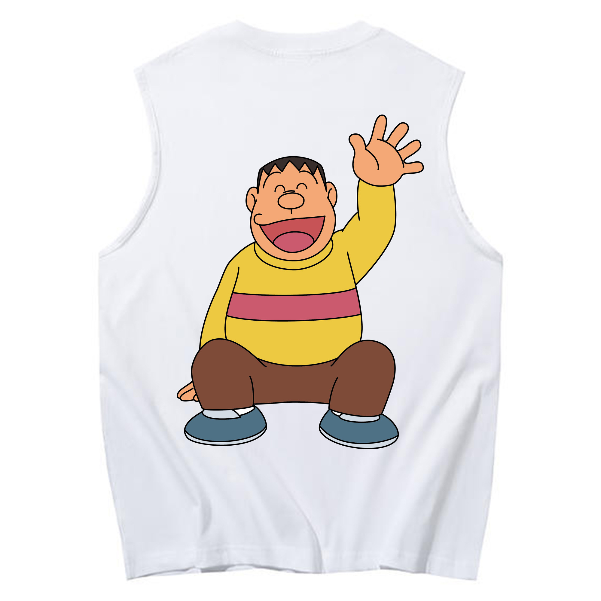 （画像用） ドラえもん 剛田武 Doraemon Gouta Takeshi コットン100％タンクトップ（背面プリント）