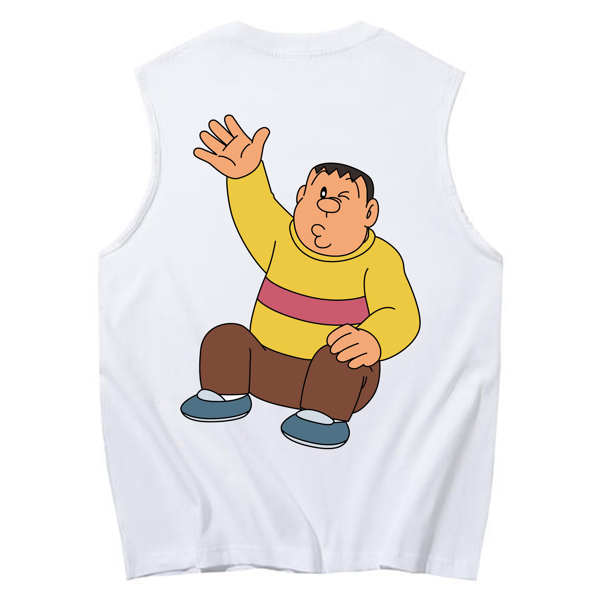 （画像用） ドラえもん 剛田武 Doraemon Gouta Takeshi コットン100％タンクトップ（背面プリント）